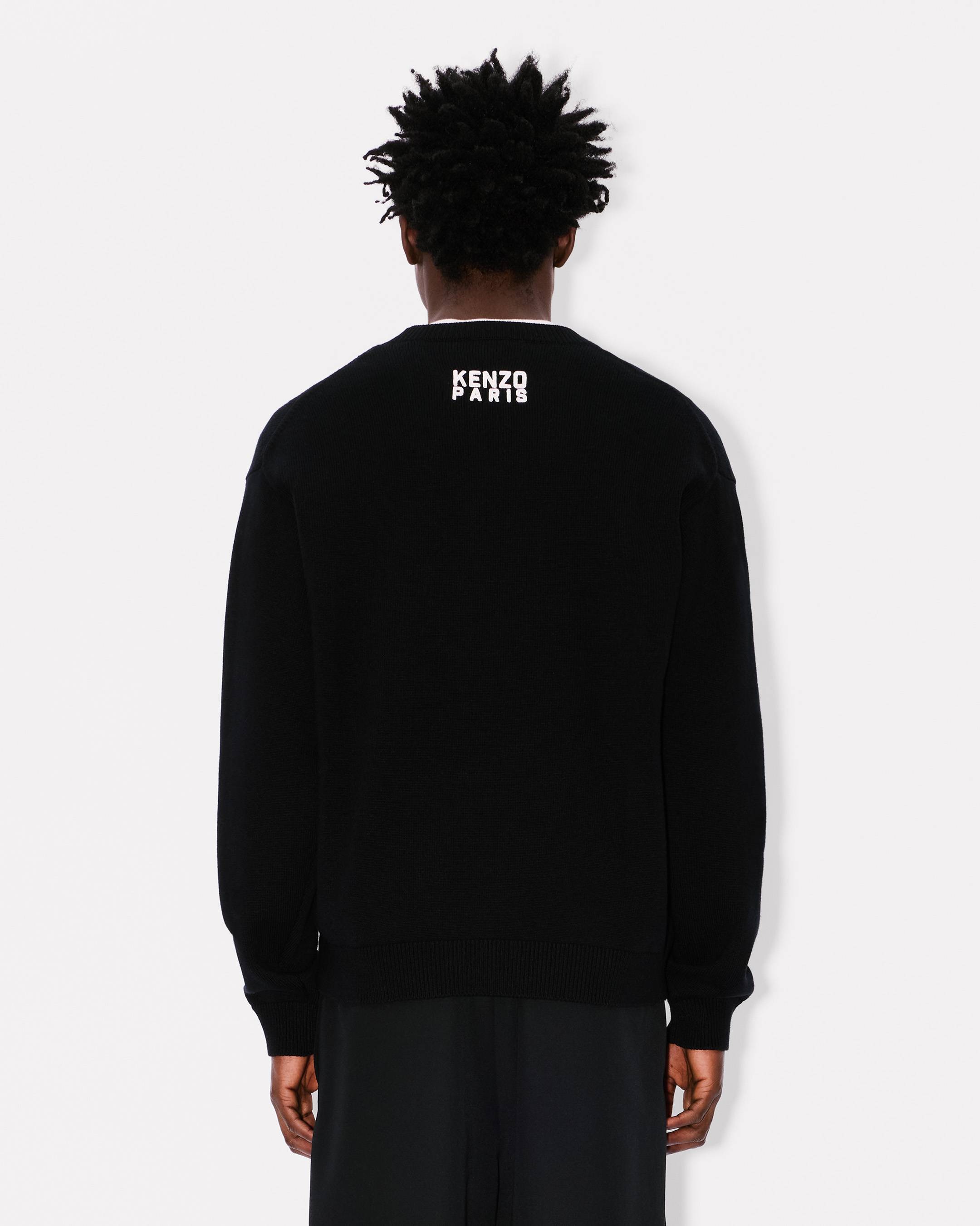 'KENZO Happy Tiger' embroidered jumper in cotton and Merino wool