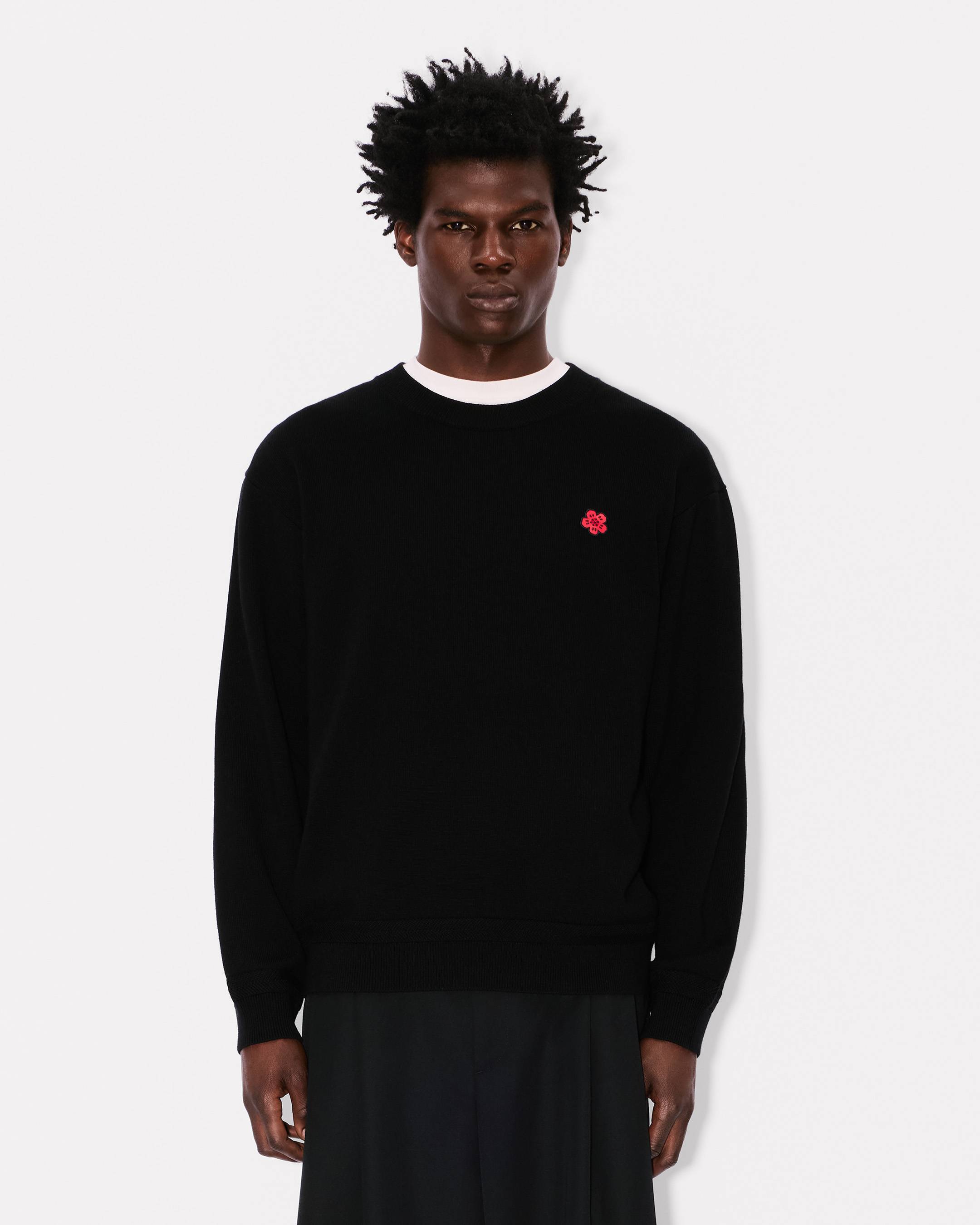 'Boke Flower' embroidered jumper in Merino wool