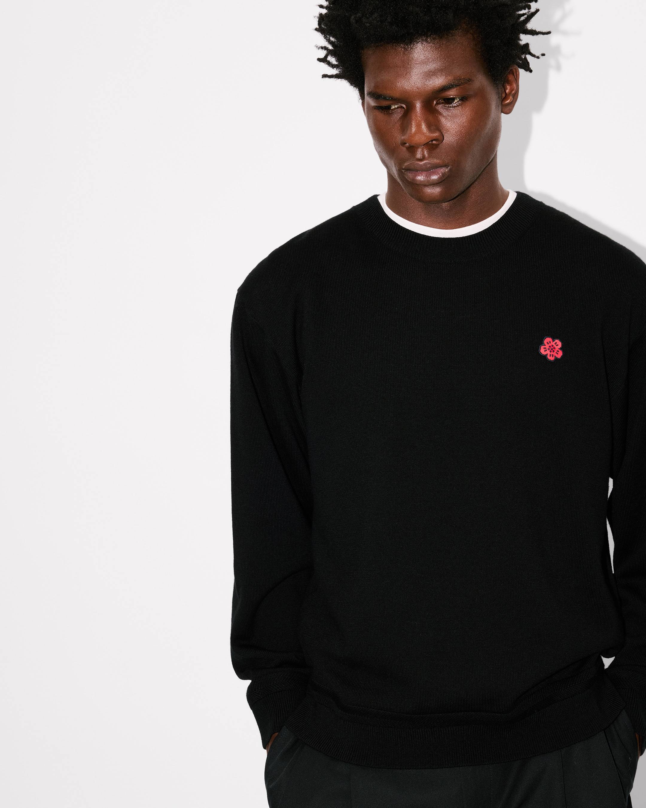 'Boke Flower' embroidered jumper in Merino wool