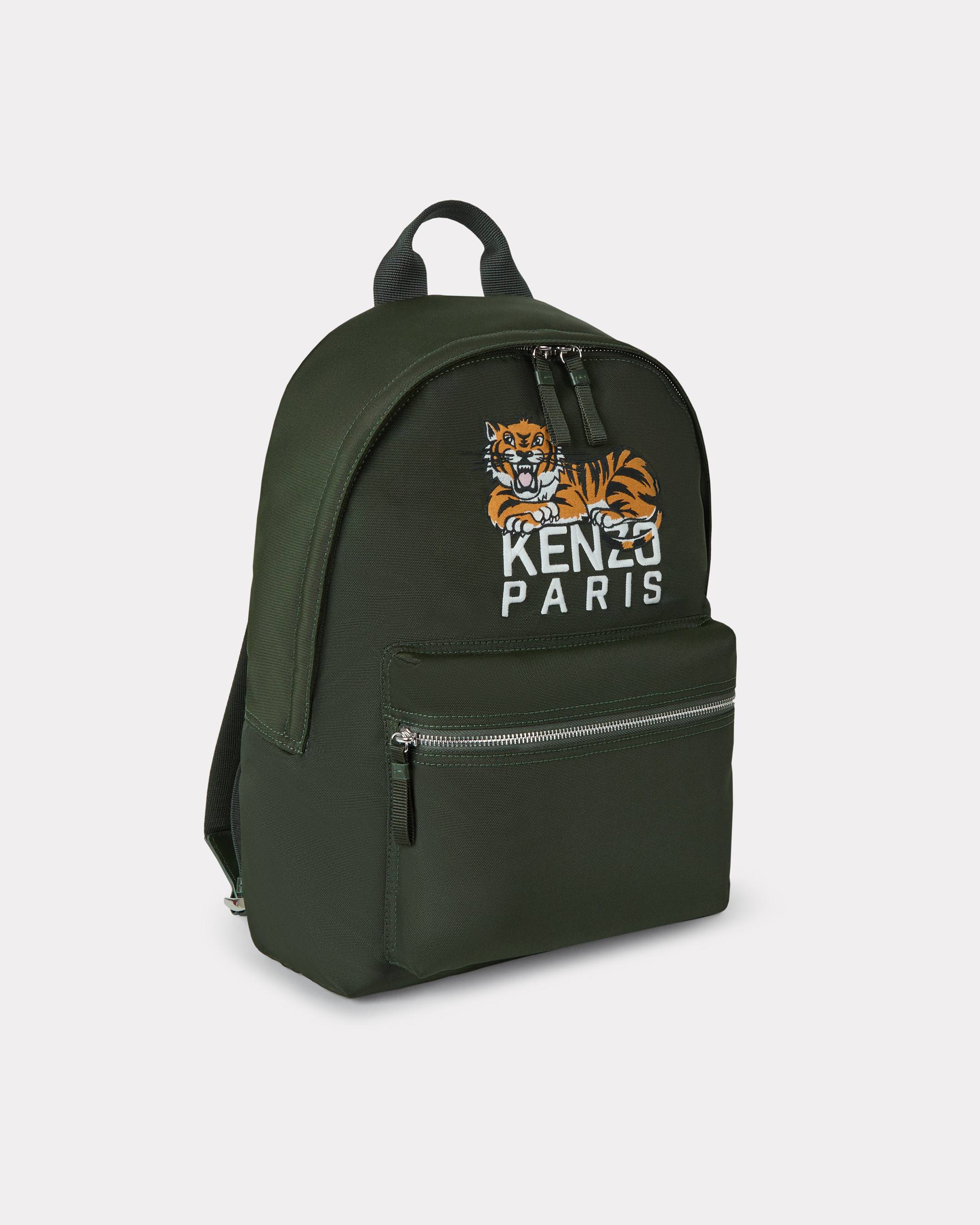 KENZO ' Happyer Tiger' Backpack, Man, Dark Khaki, Size One, Polyester