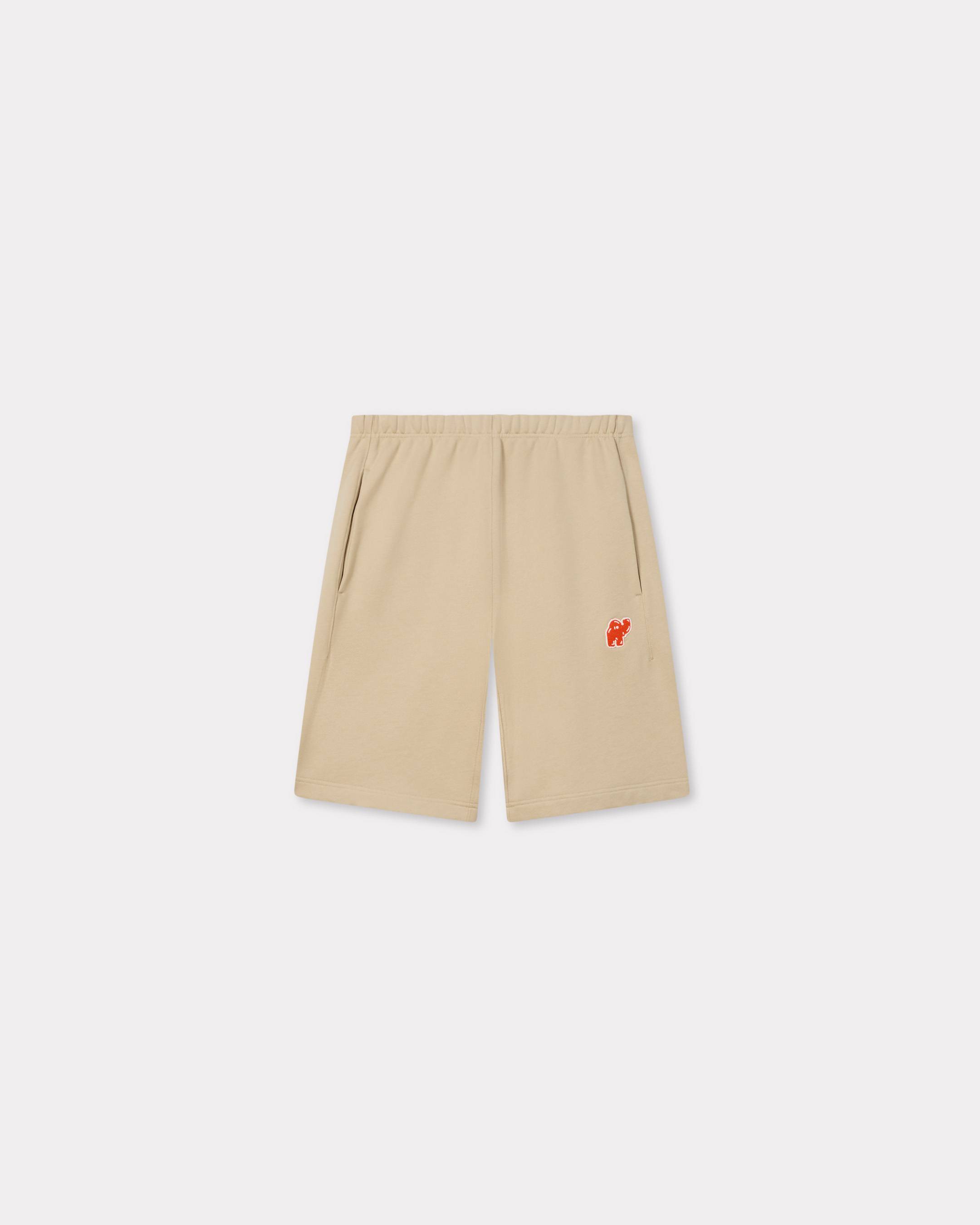 Kenzo Short Brodé 'Kenzo Elephant Logo' En Coton Homme Beige - L