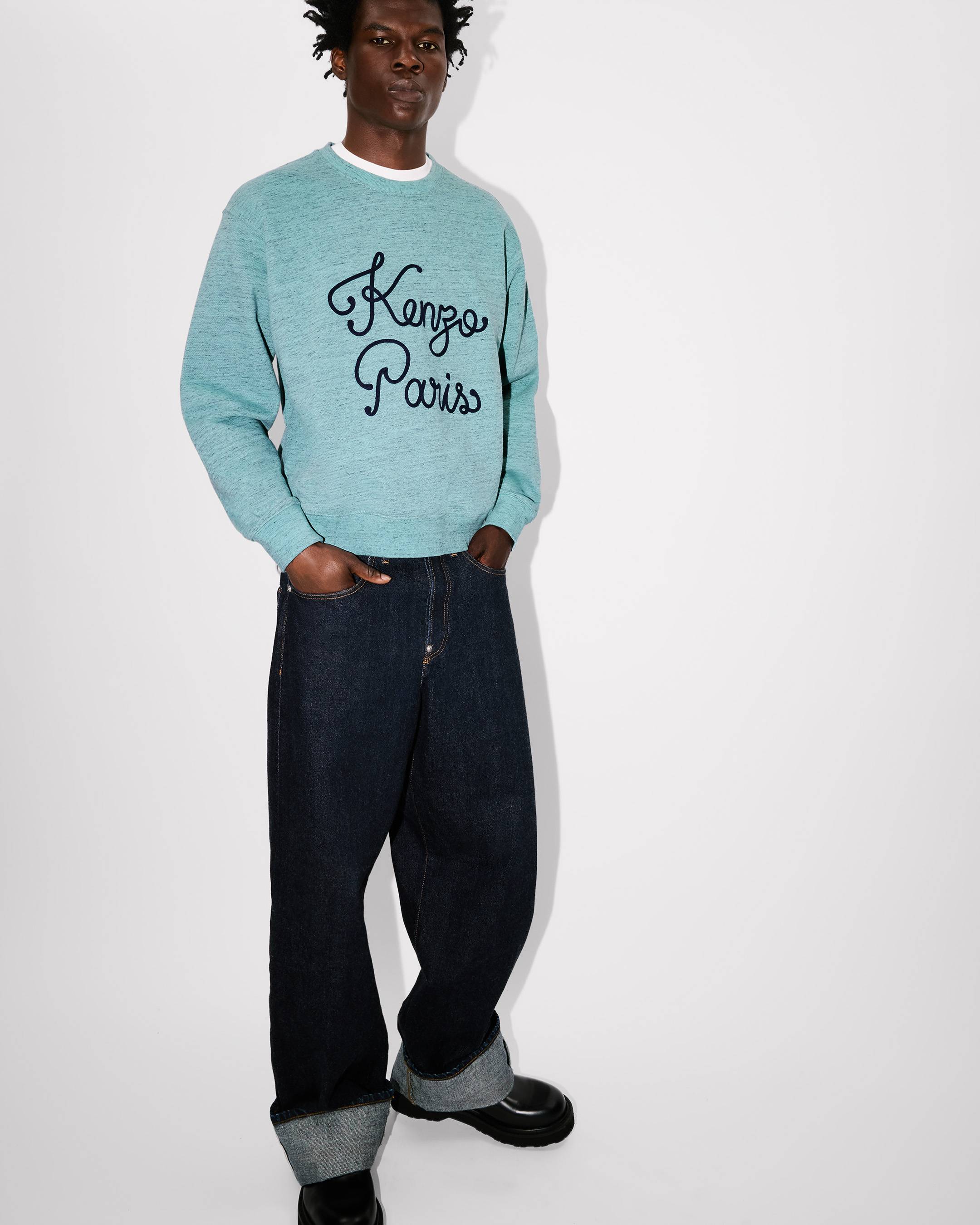 'KENZO Paris Chainstitch' embroidered sweatshirt in cotton