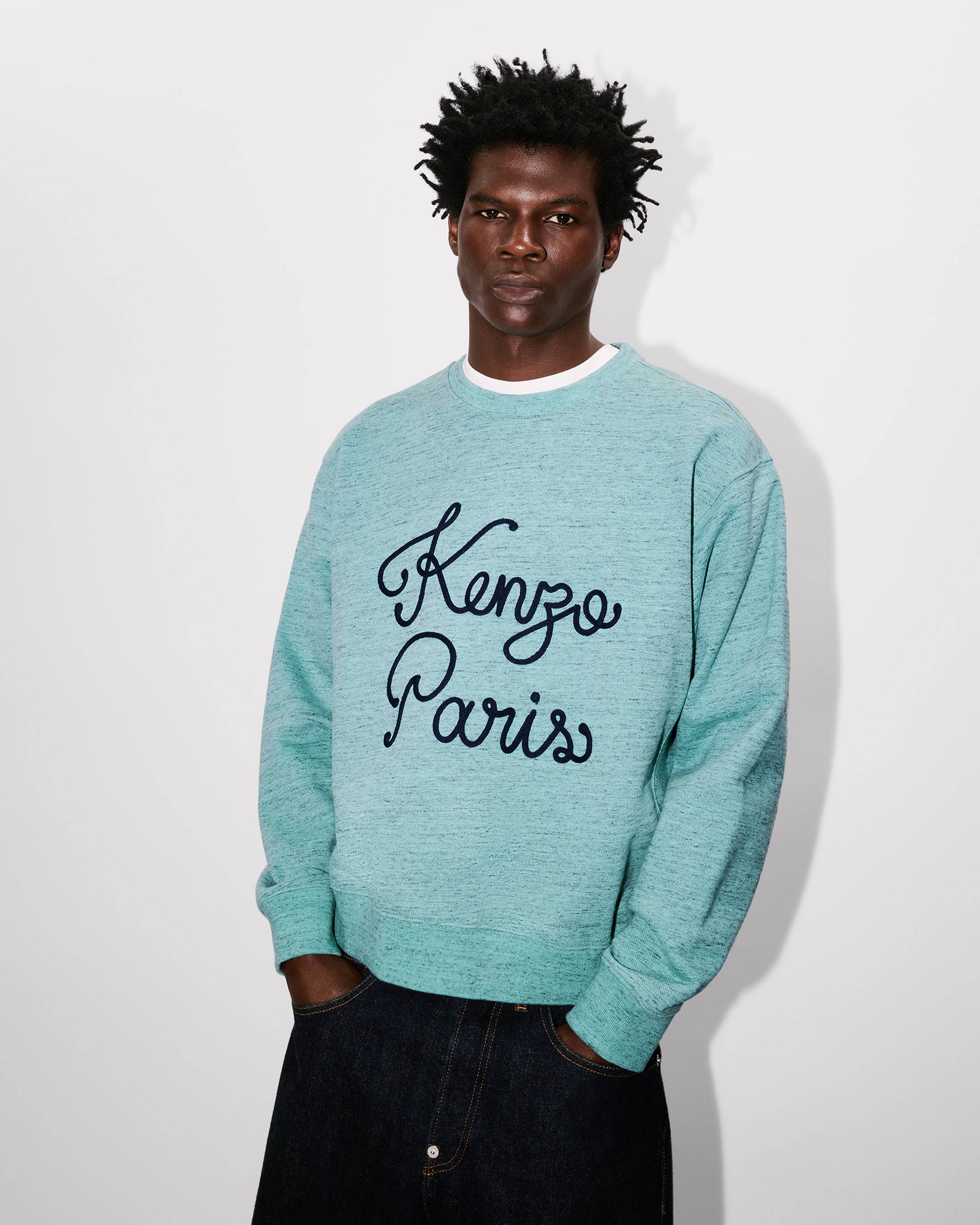 'KENZO Paris Chainstitch' embroidered sweatshirt in cotton