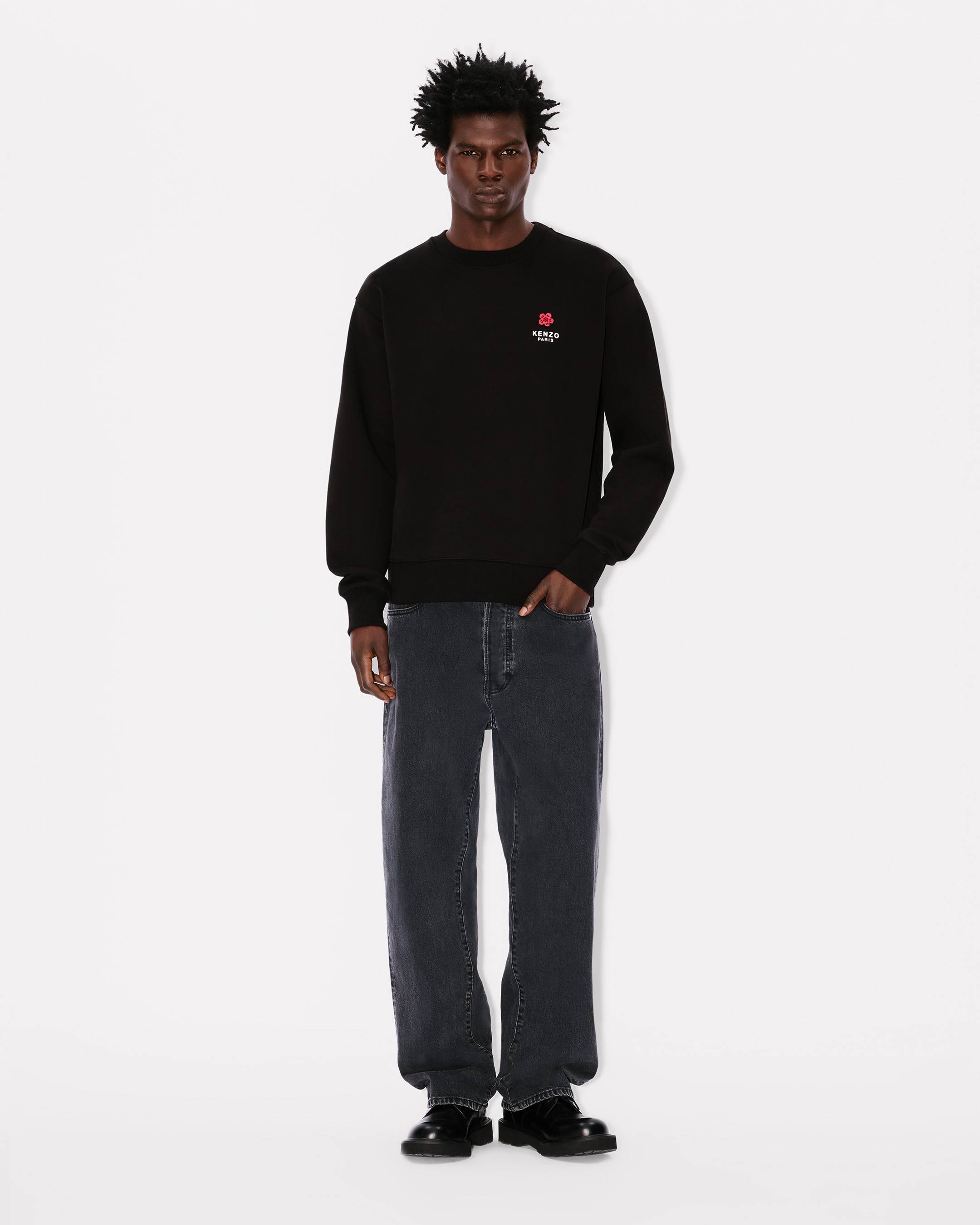 Sweatshirt mit „Boke Flower“-Stickerei aus Baumwolle