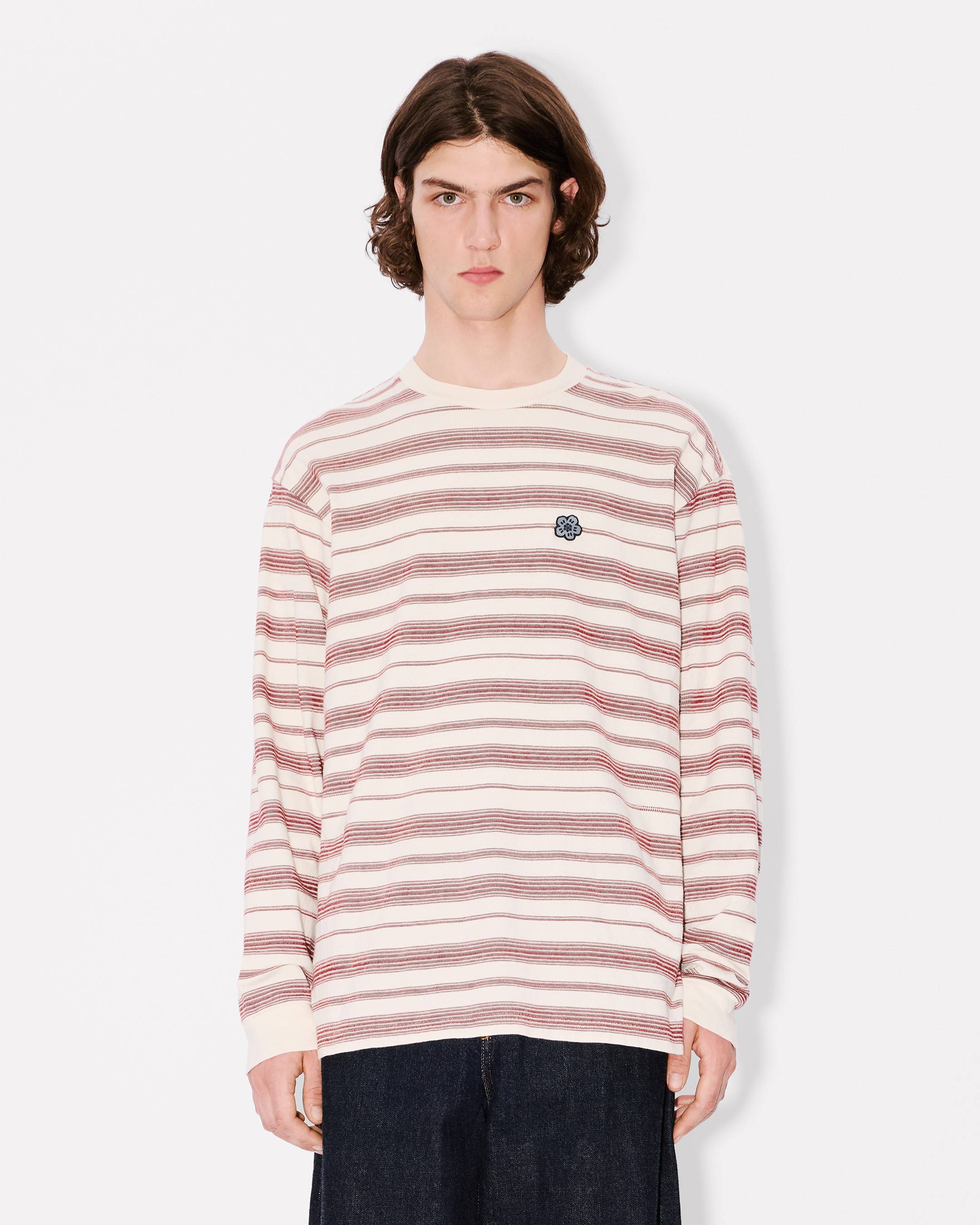 'Boke Flower' striped embroidered T-shirt in cotton
