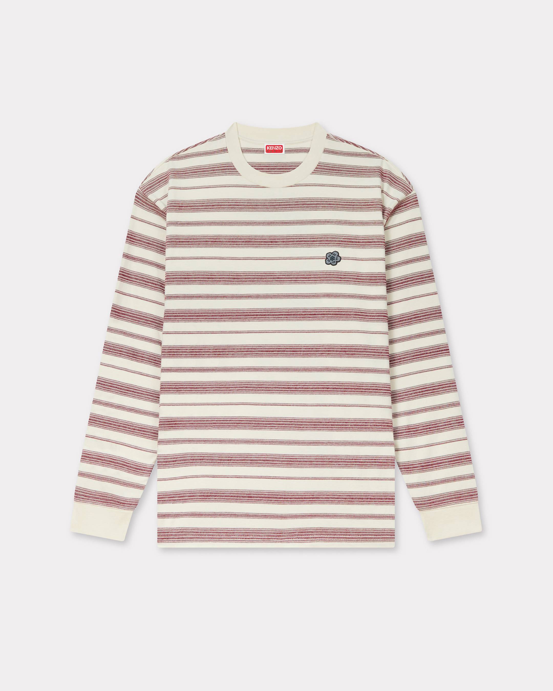 KENZO 'Boke Flower' Striped Embroidered T-shirt , Man, Off White, Size Xs, Cotton