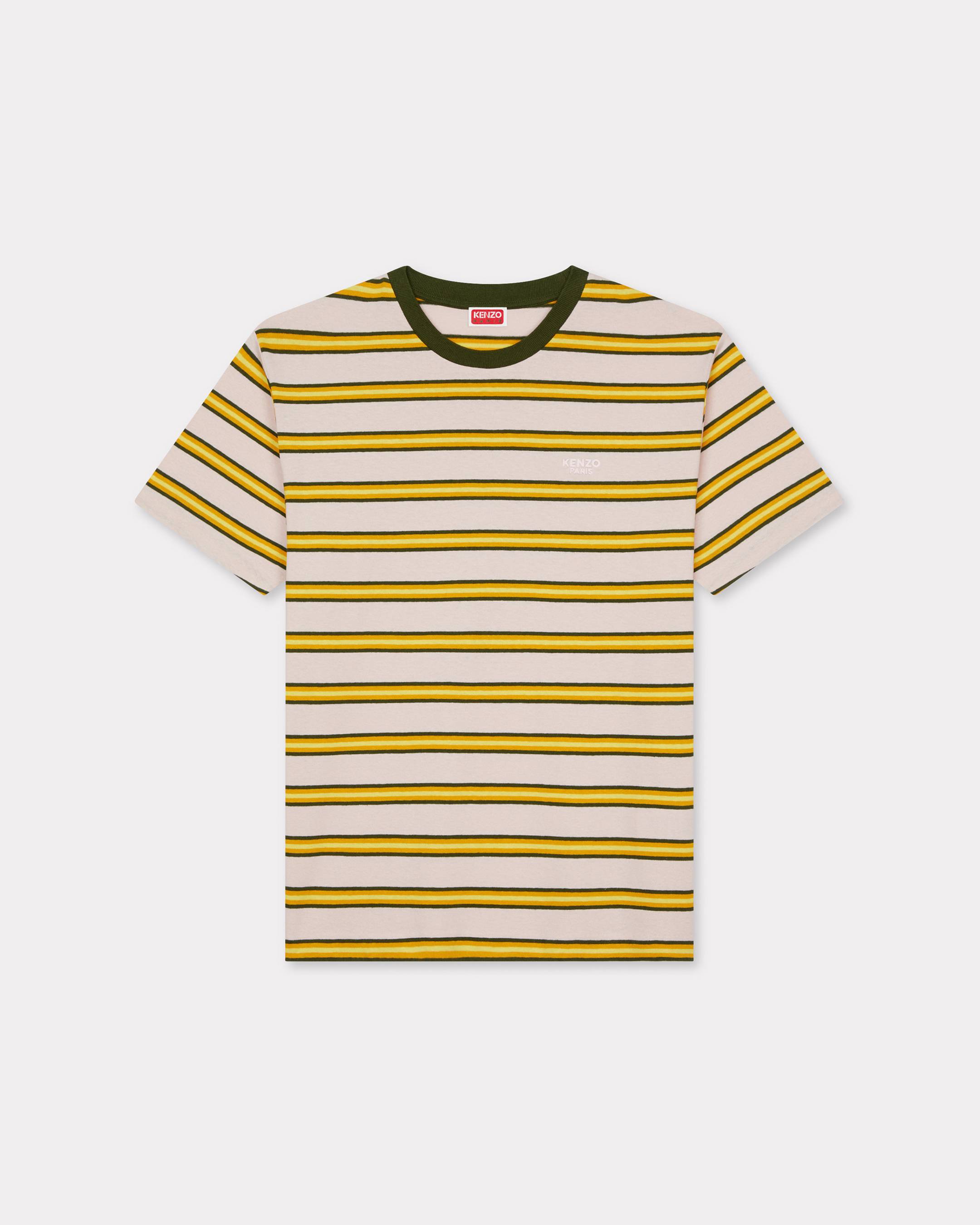 KENZO 'Kenzo Coast Lines' Embroidered T-shirt In Cotton Linen Faded Pink Mens - Size Xl