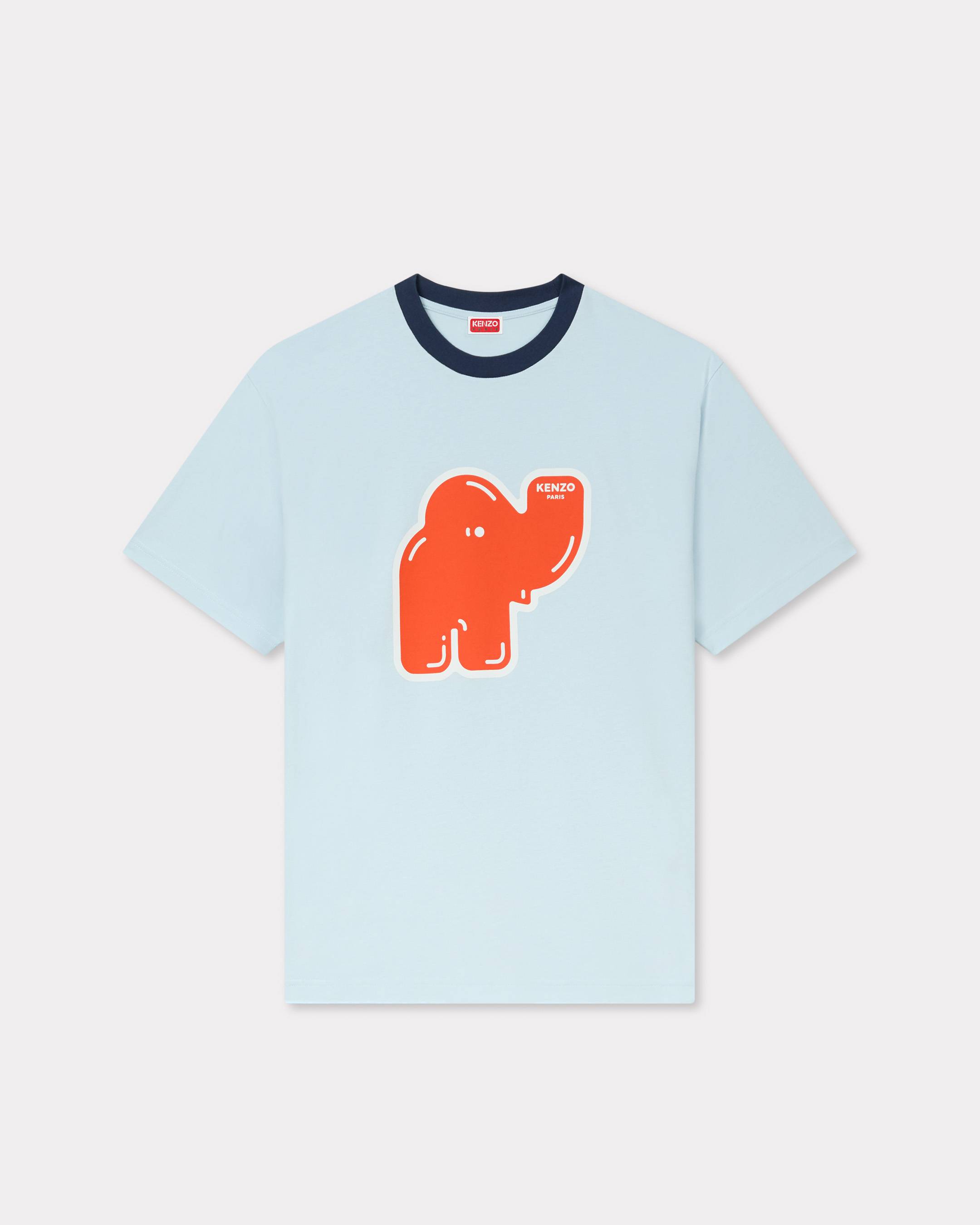 KENZO 'Kenzo Elephant Logo' T-shirt In Cotton Glacier- Mens - Size Xxl
