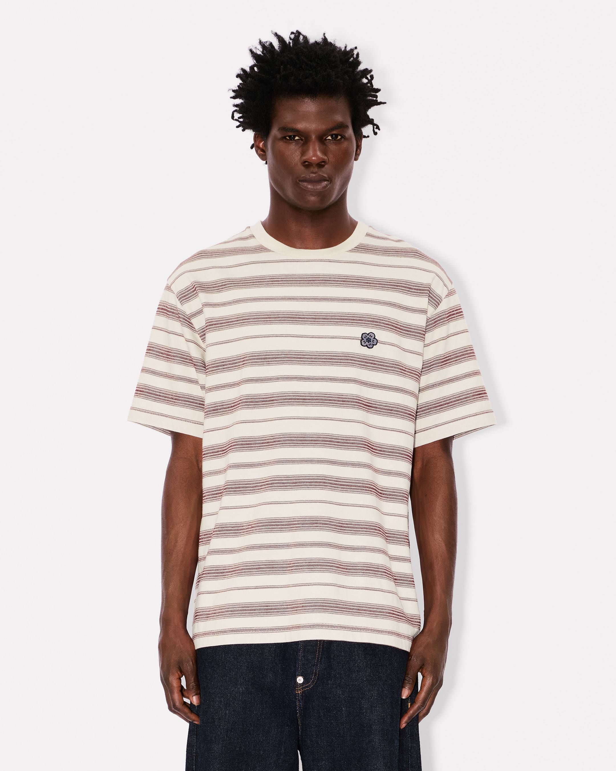 'Boke Flower' striped embroidered T-shirt in cotton
