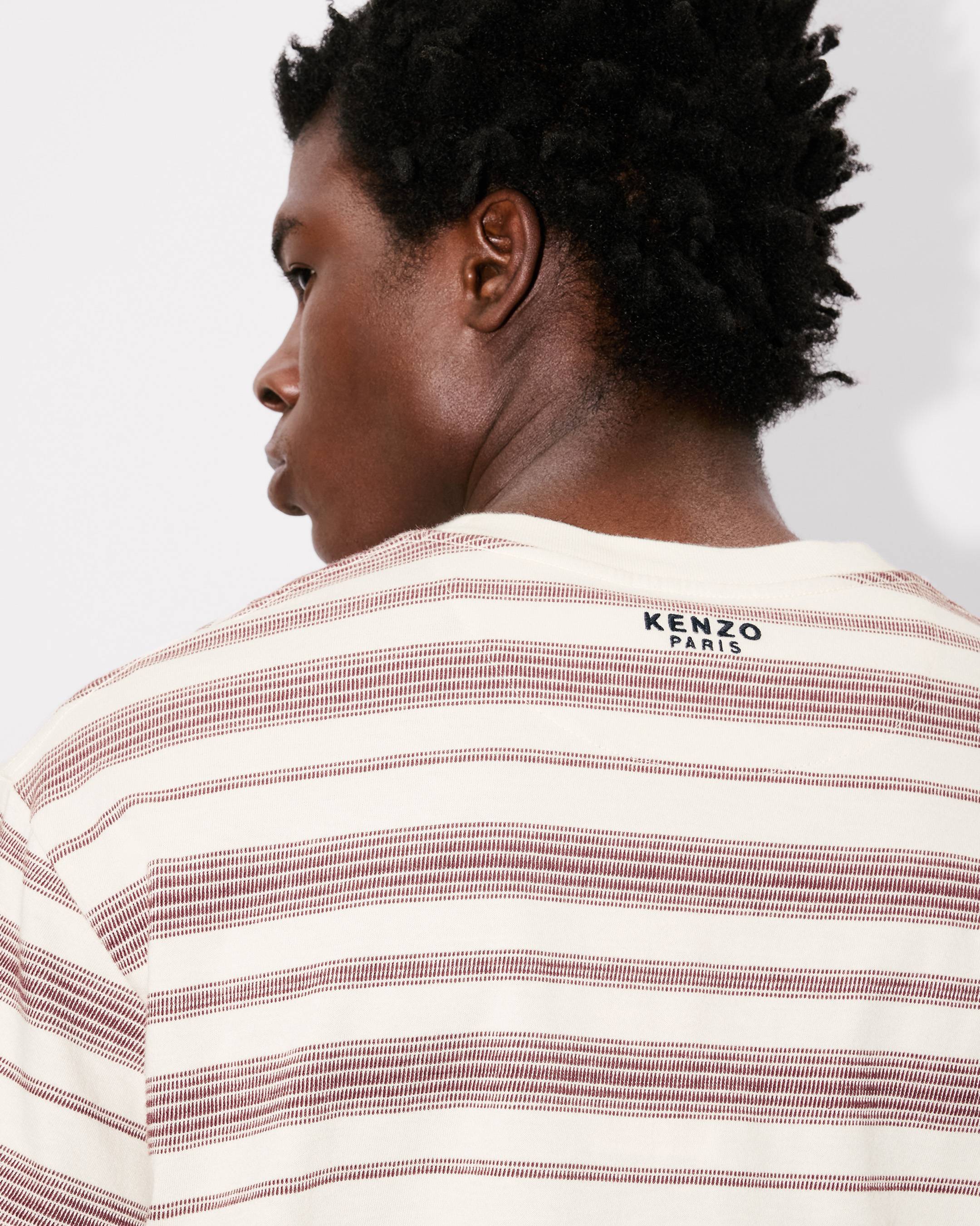 'Boke Flower' striped embroidered T-shirt in cotton