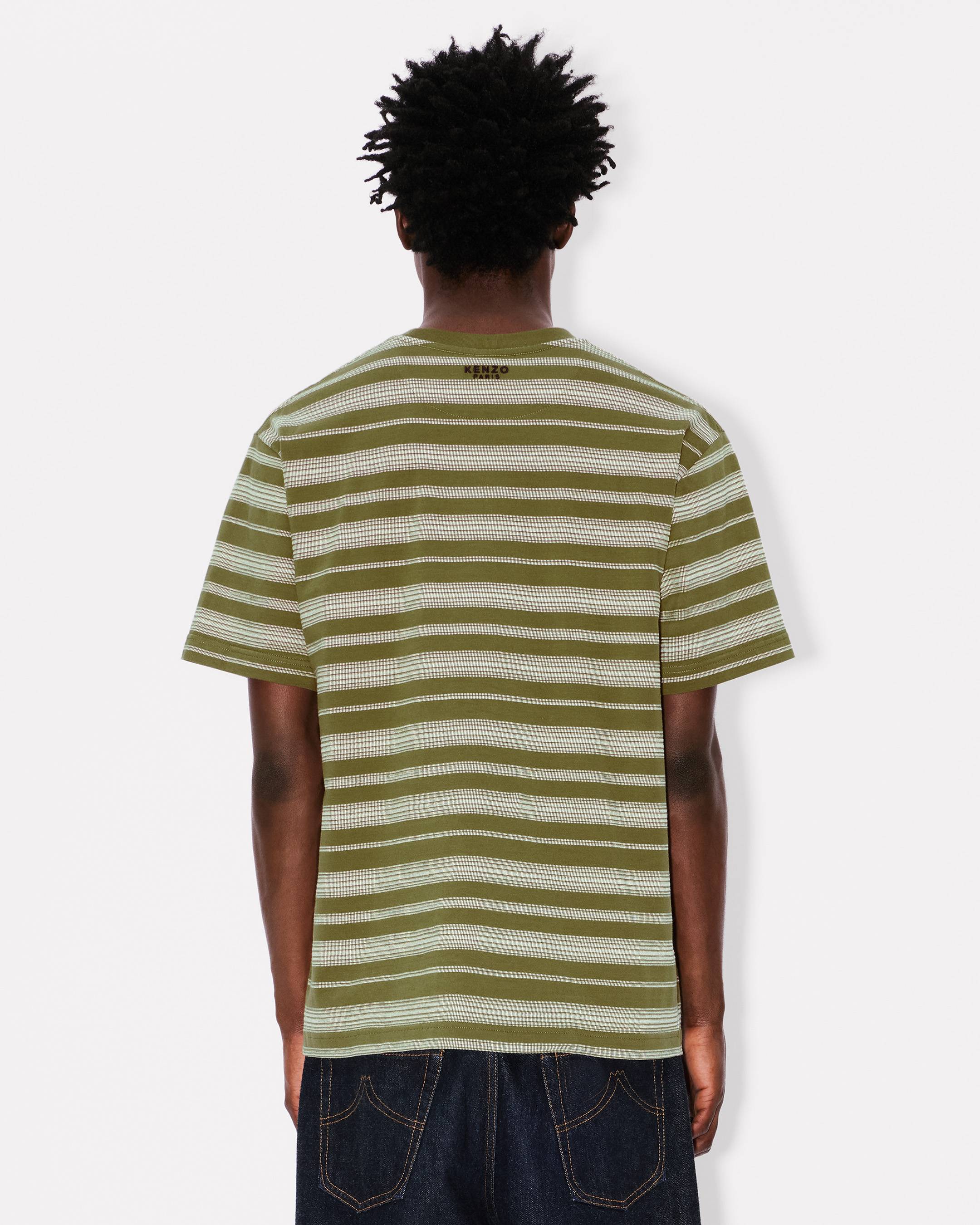 T-shirt rayé brodé 'Boke Flower' en coton