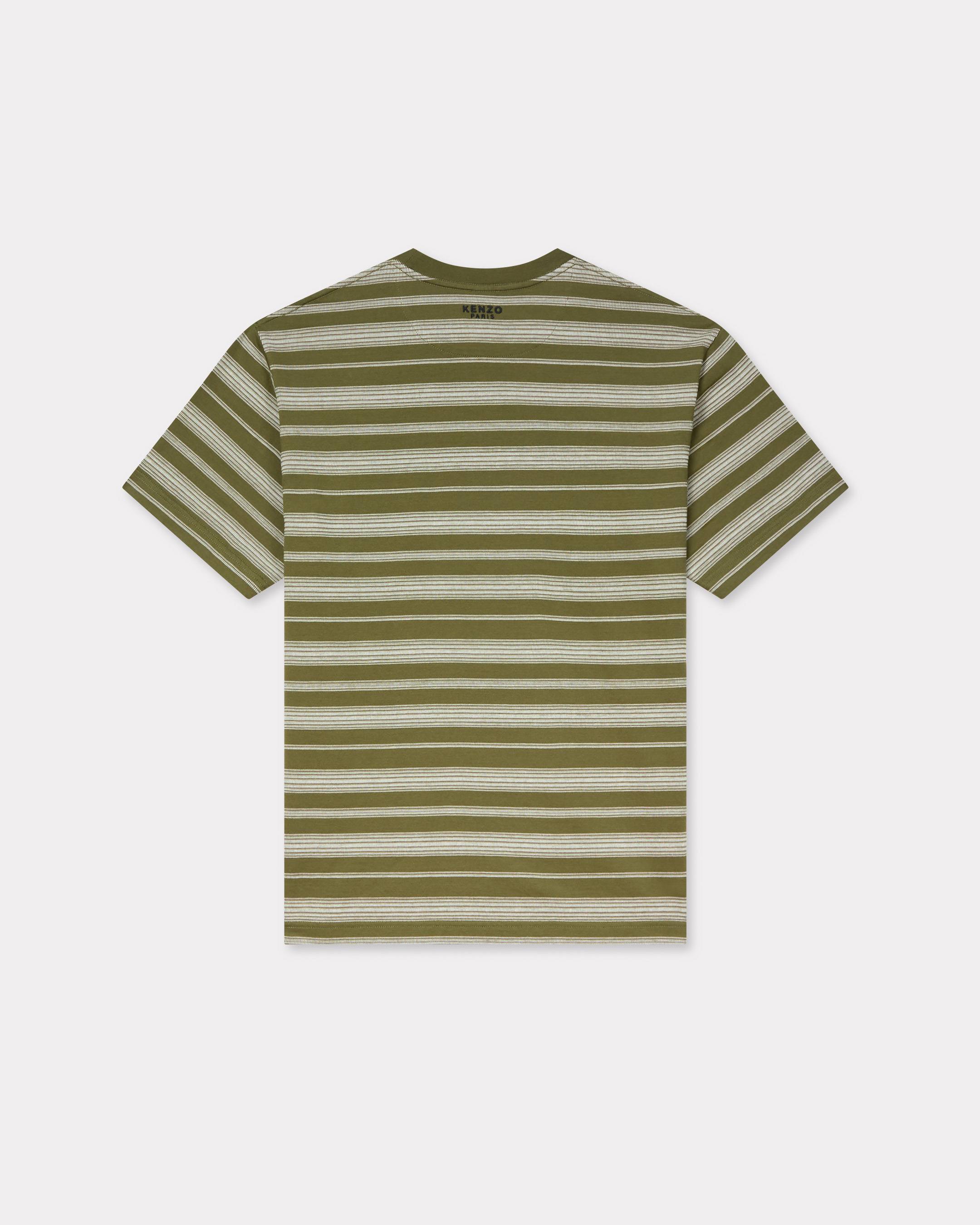T-shirt rayé brodé 'Boke Flower' en coton