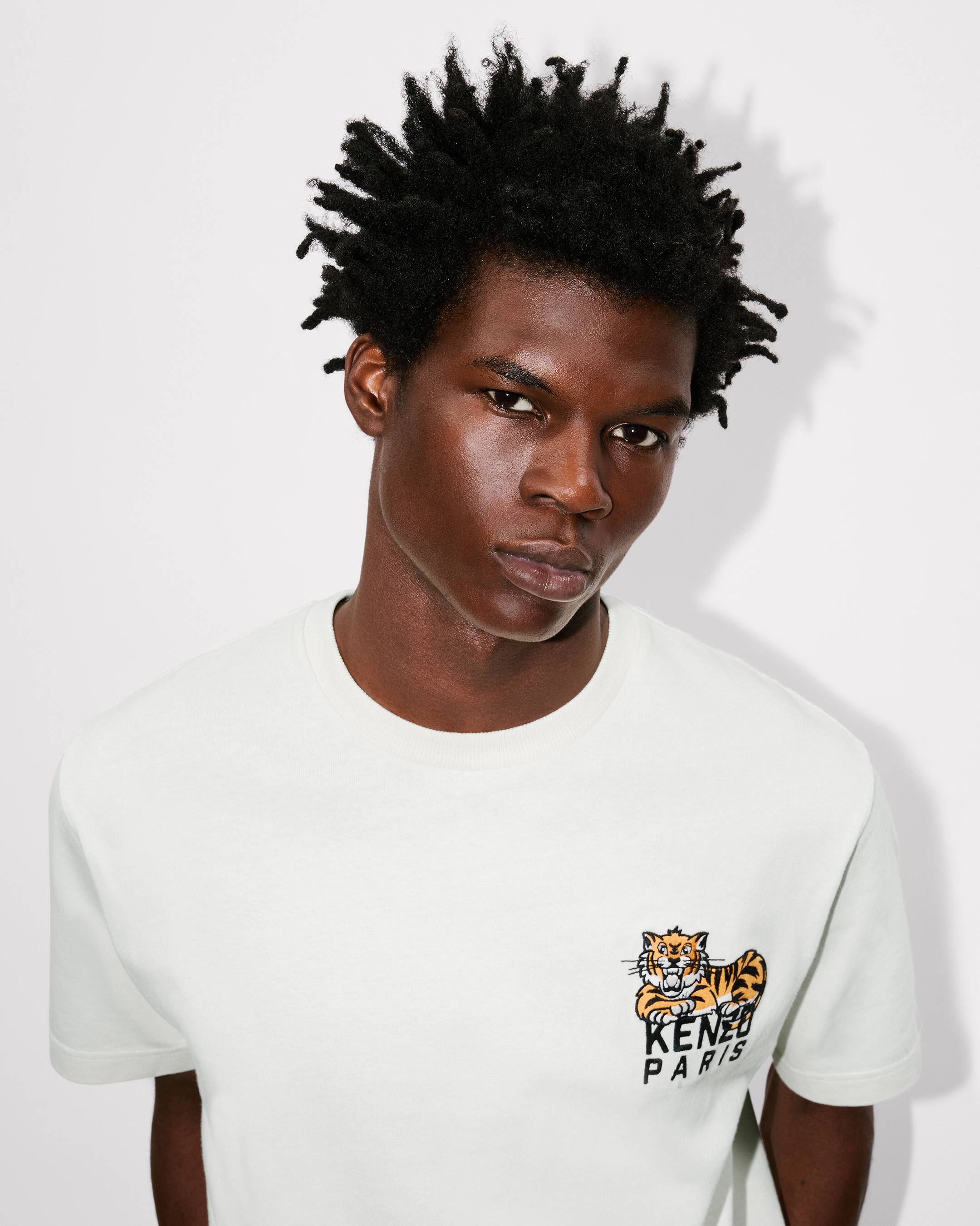 'KENZO Happy Tiger' embroidered T-shirt in cotton
