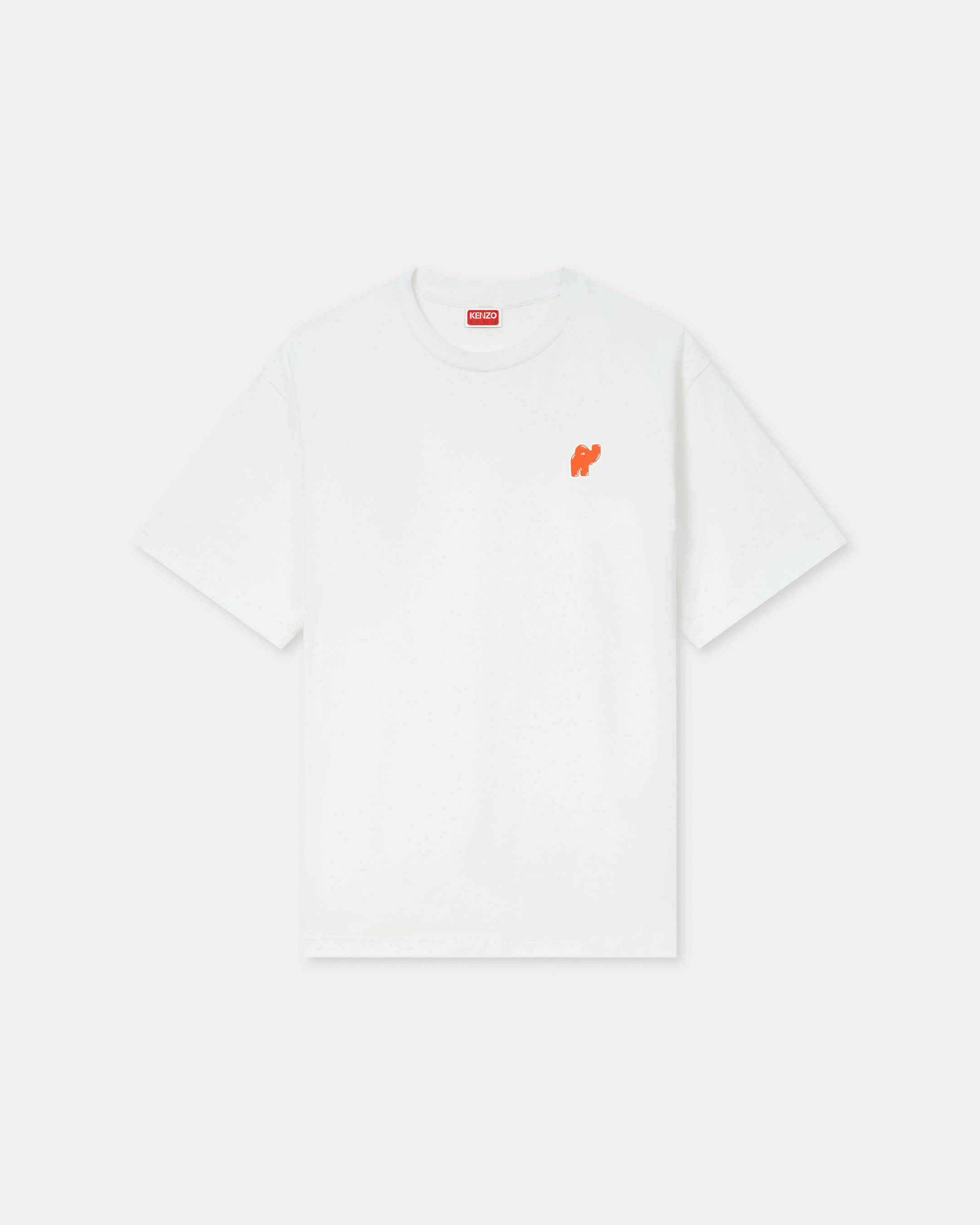 KENZO ' Elephant Logo' Oversized T-shirt , Man, Off White, Size L, Cotton