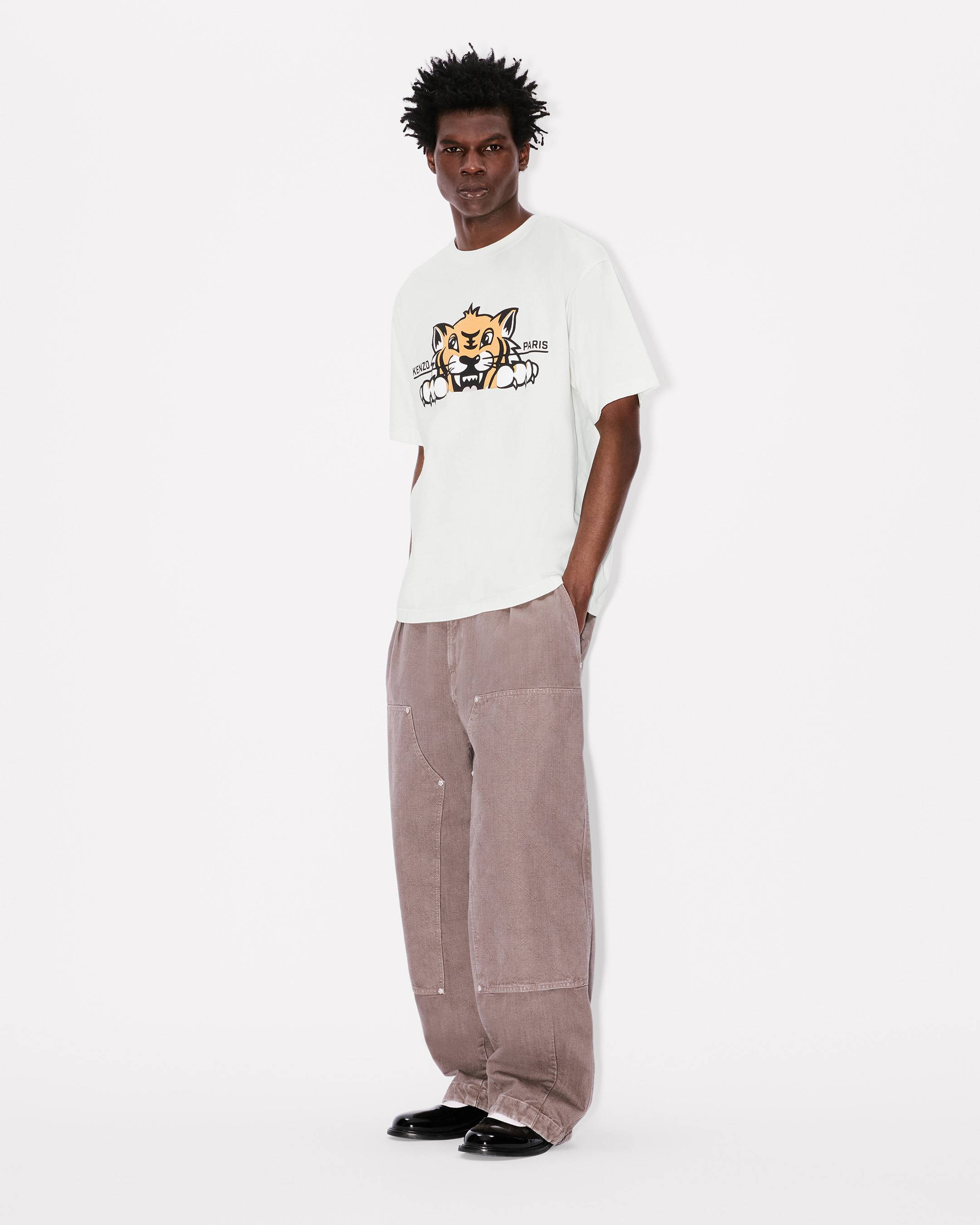 KENZO Happy Tiger' oversized T-shirt in cotton | Men's | KENZO