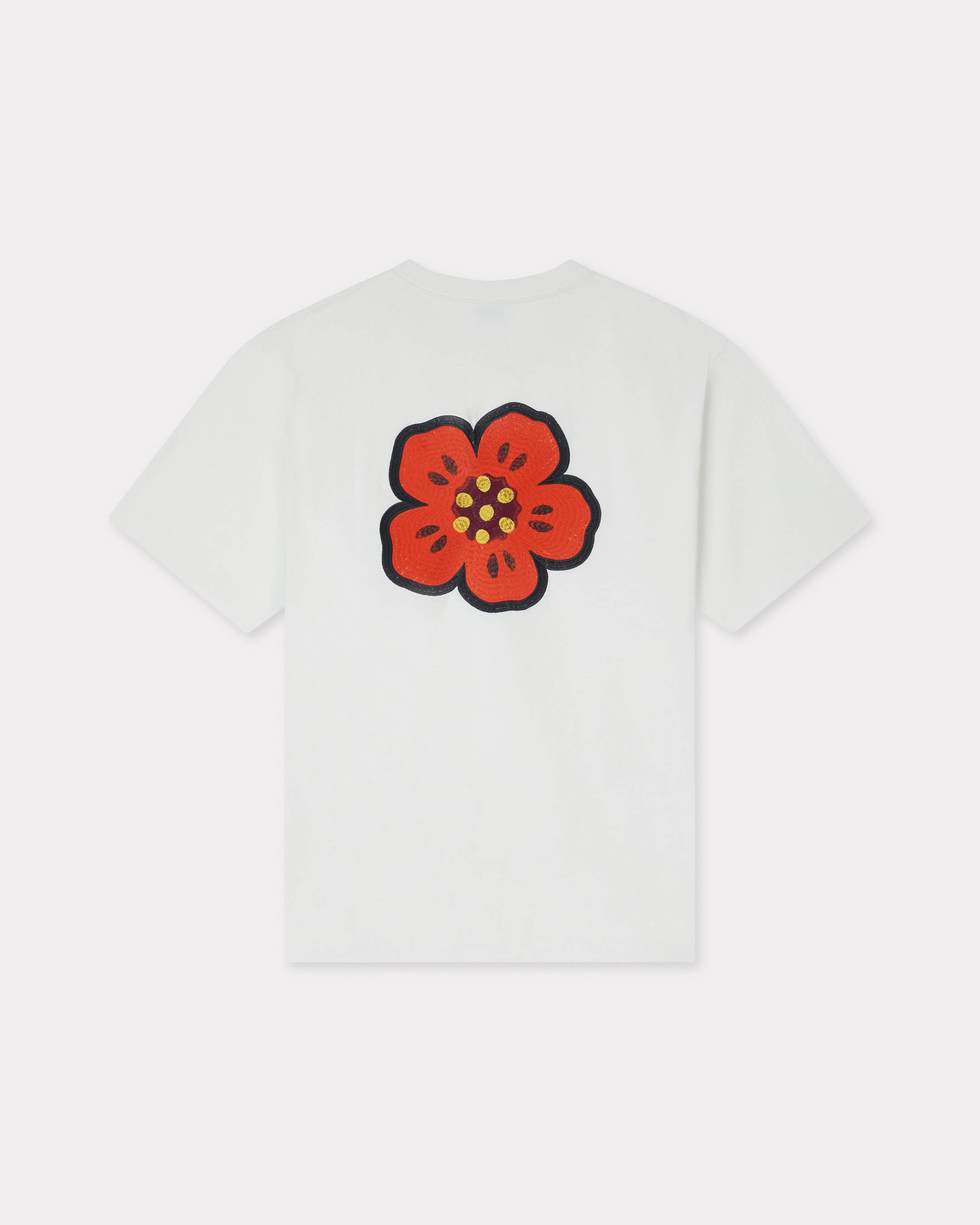 Baumwoll-T-Shirt mit „Boke Flower“-Stickerei