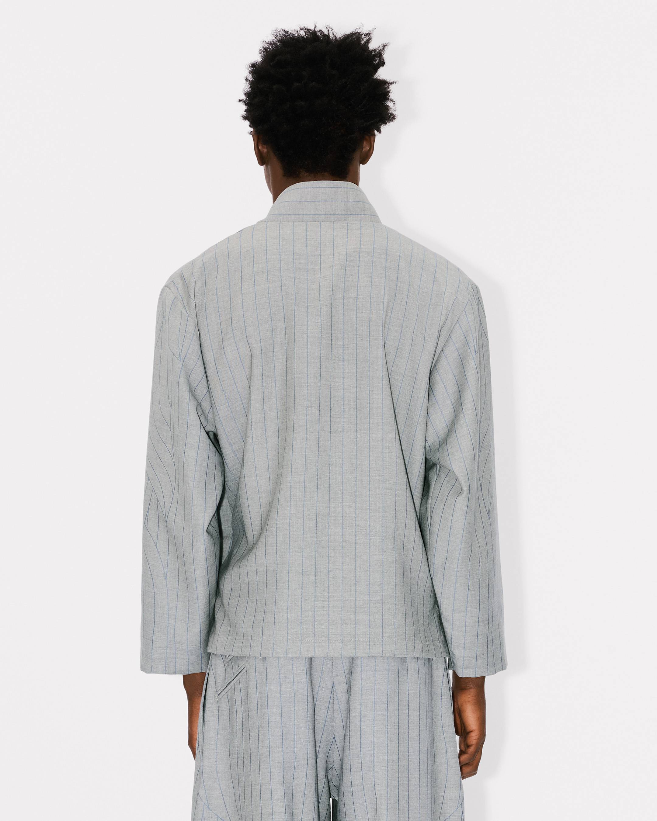 'KENZO Leaf Stripe' kimono jacket in wool jacquard