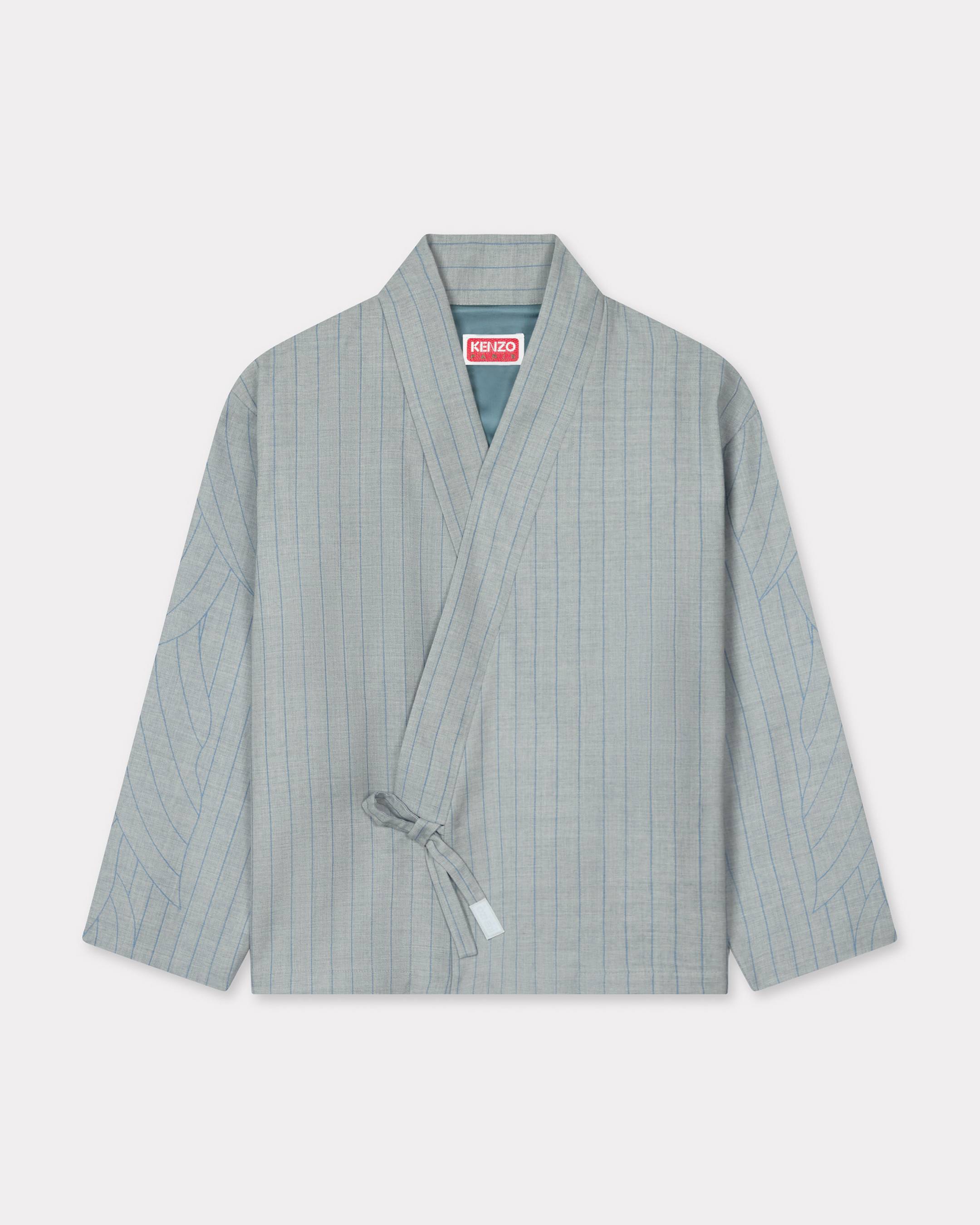 'KENZO Leaf Stripe' kimono jacket in wool jacquard