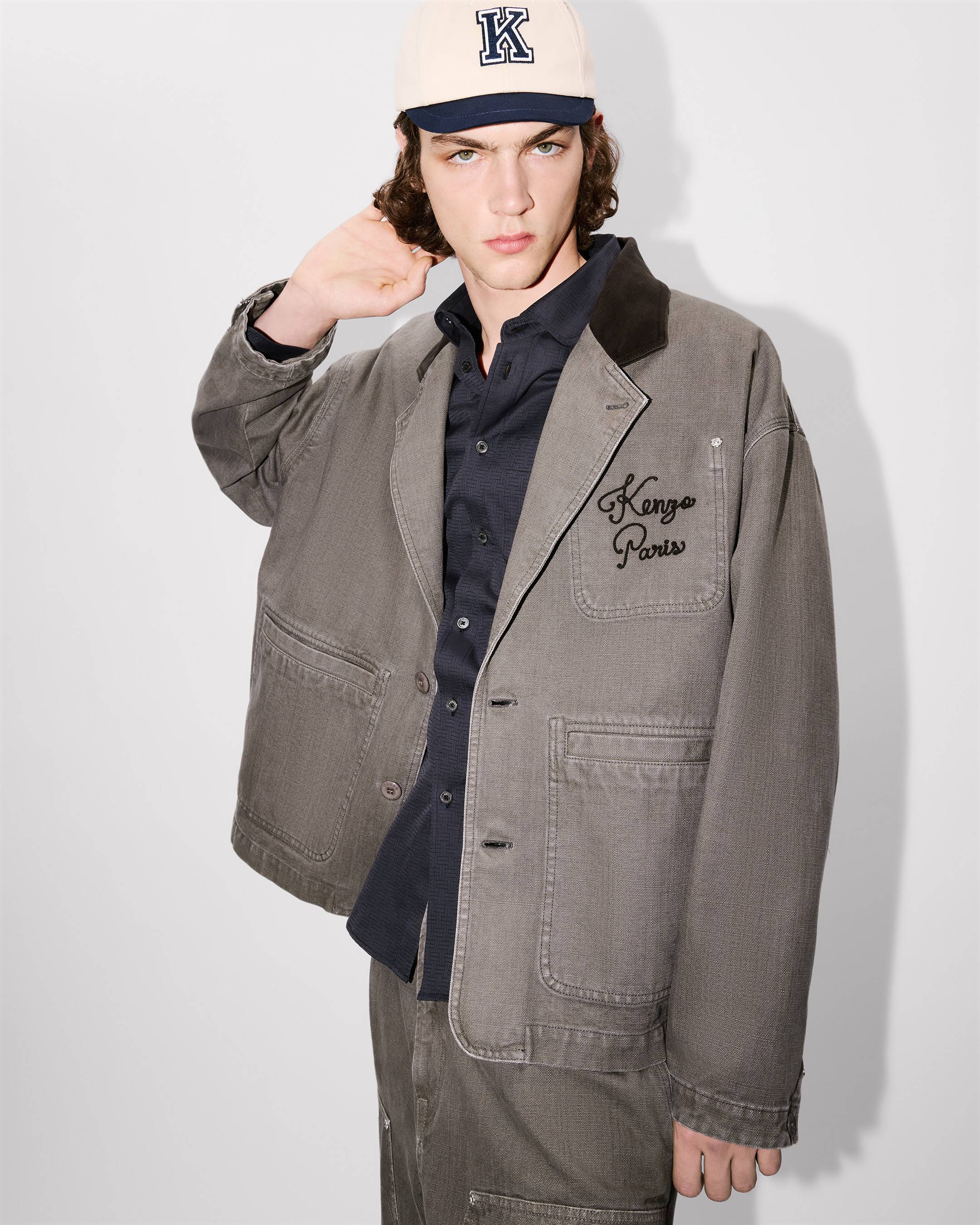 'KENZO Paris Chainstitch' workwear jacket in washed cotton