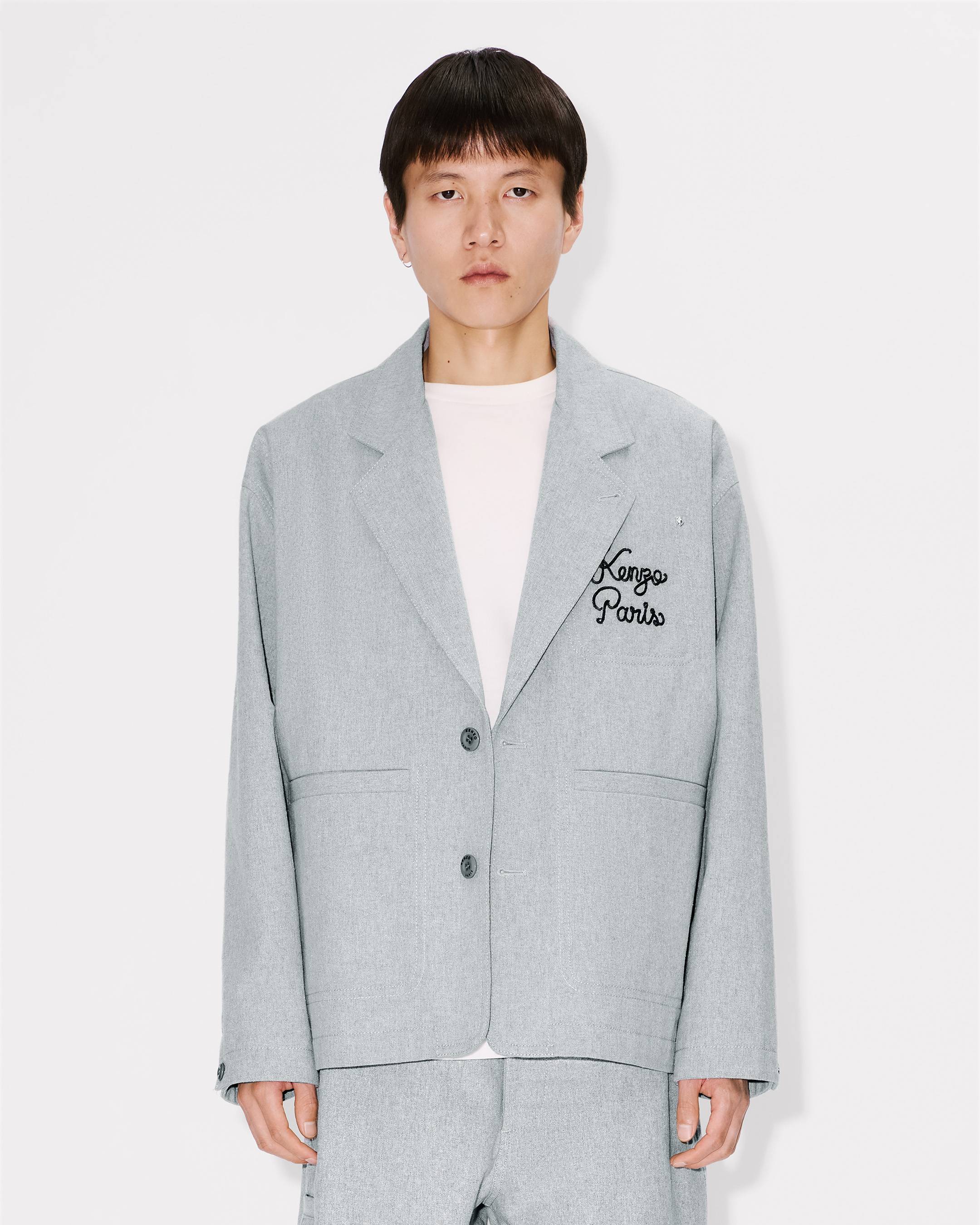 'KENZO Paris Chainstitch' embroidered workwear jacket
