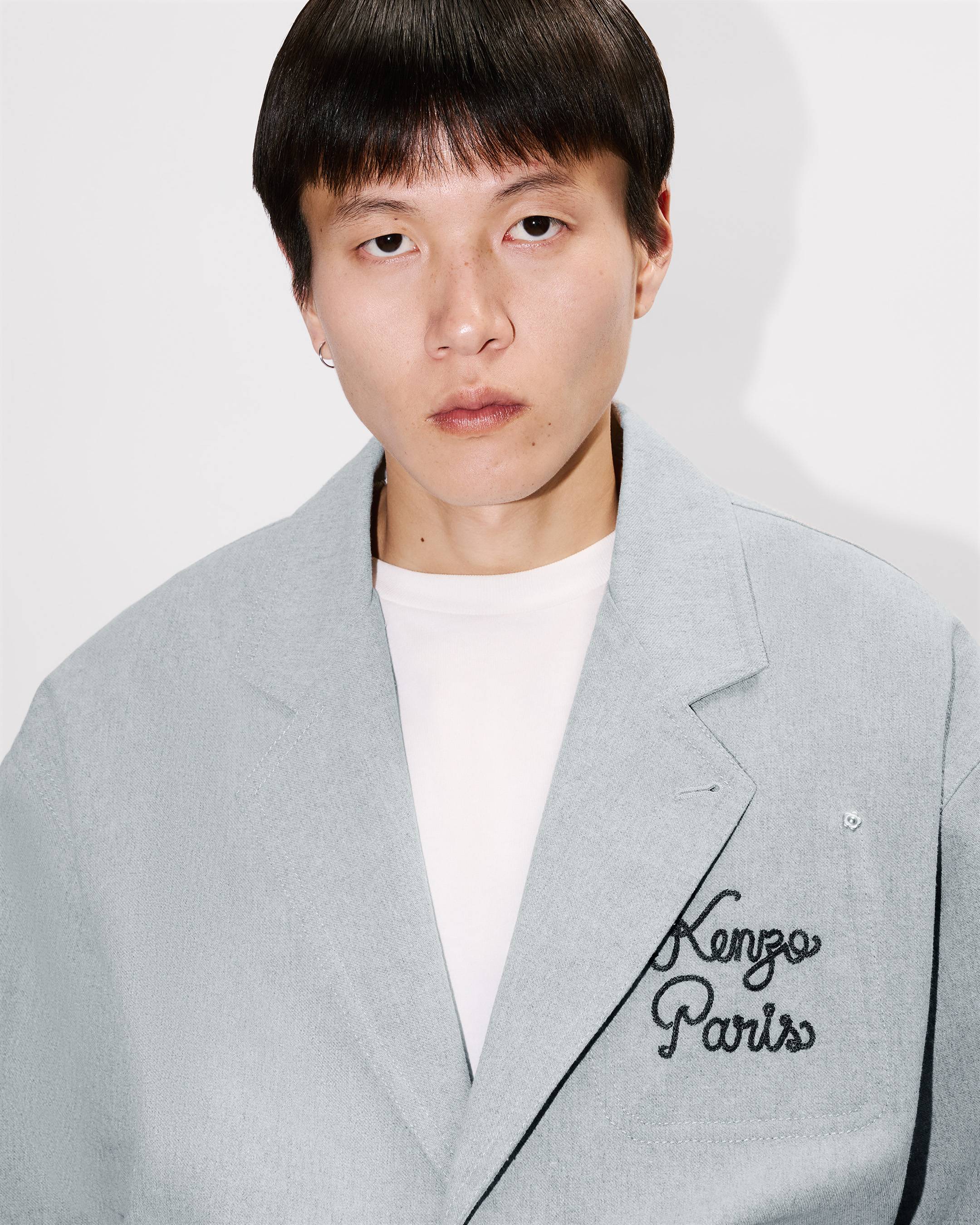 'KENZO Paris Chainstitch' embroidered workwear jacket