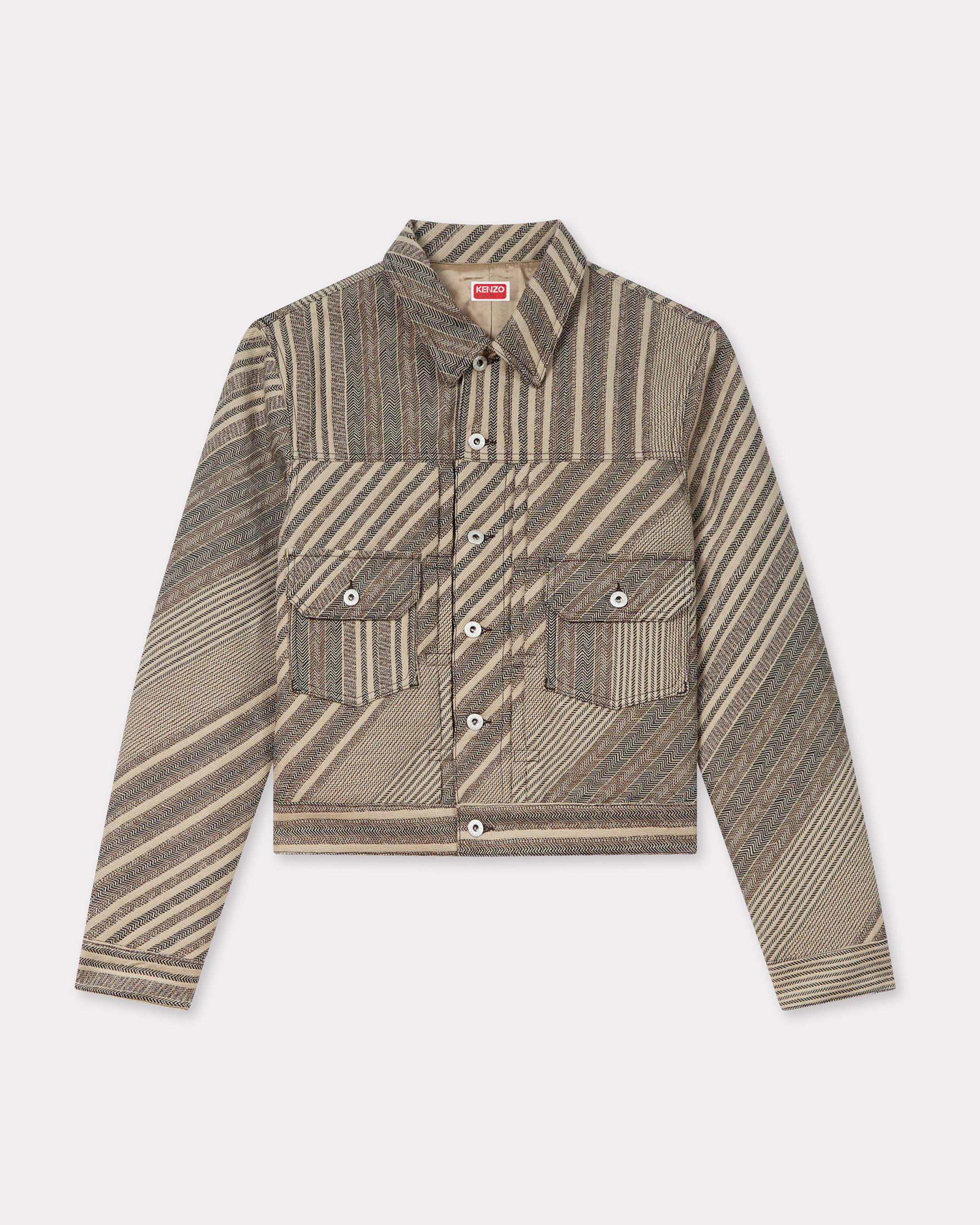 'Kenzo Diagonal Stripe' slim pleated trucker jacket