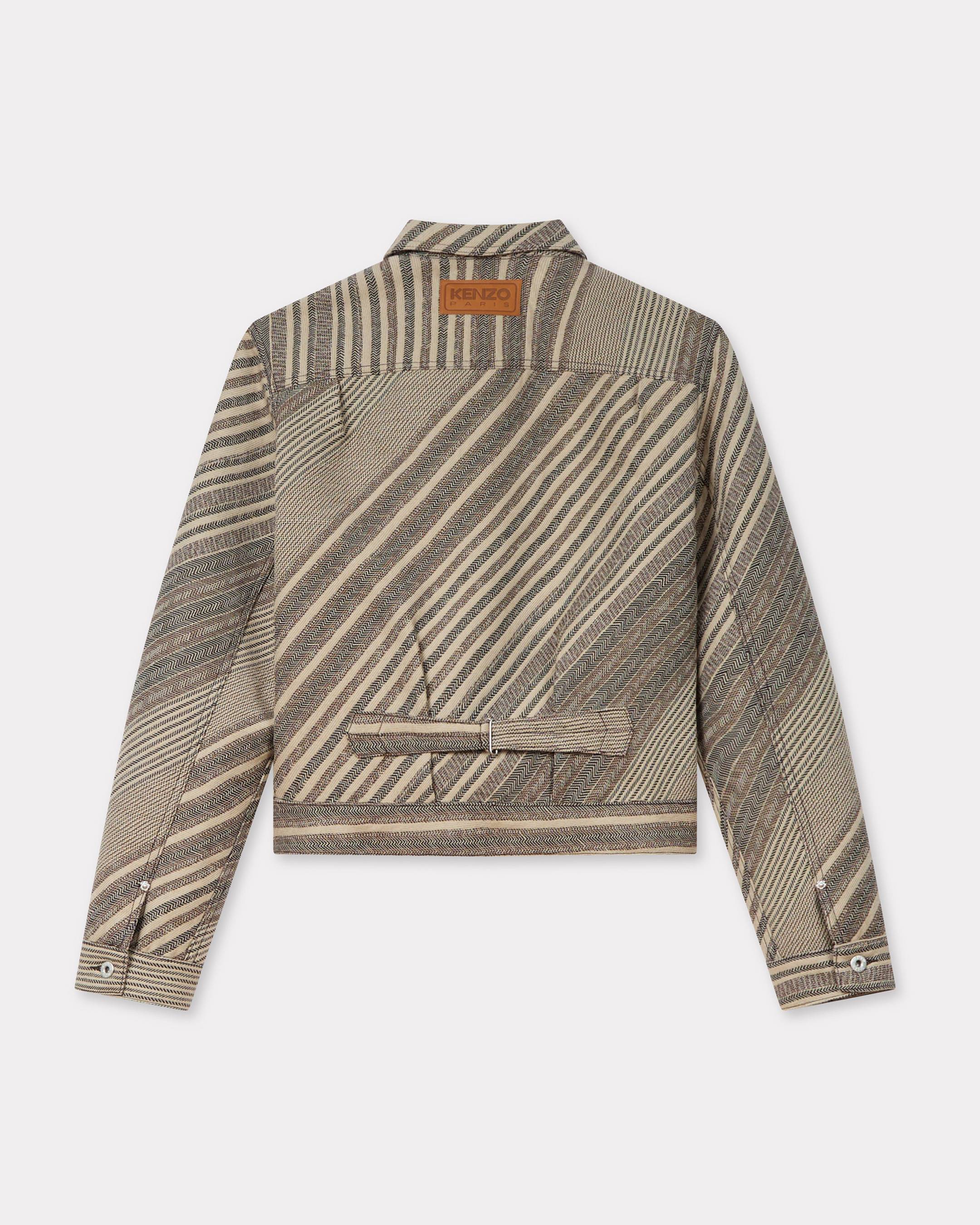'Kenzo Diagonal Stripe' slim pleated trucker jacket