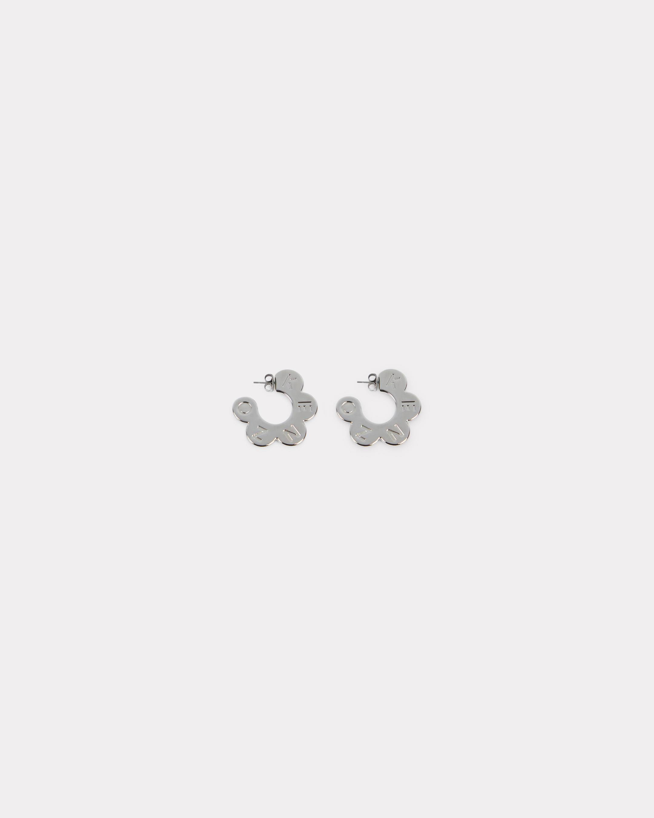 KENZO 'Boke Flower' Earrings, Woman, Silver, Steel