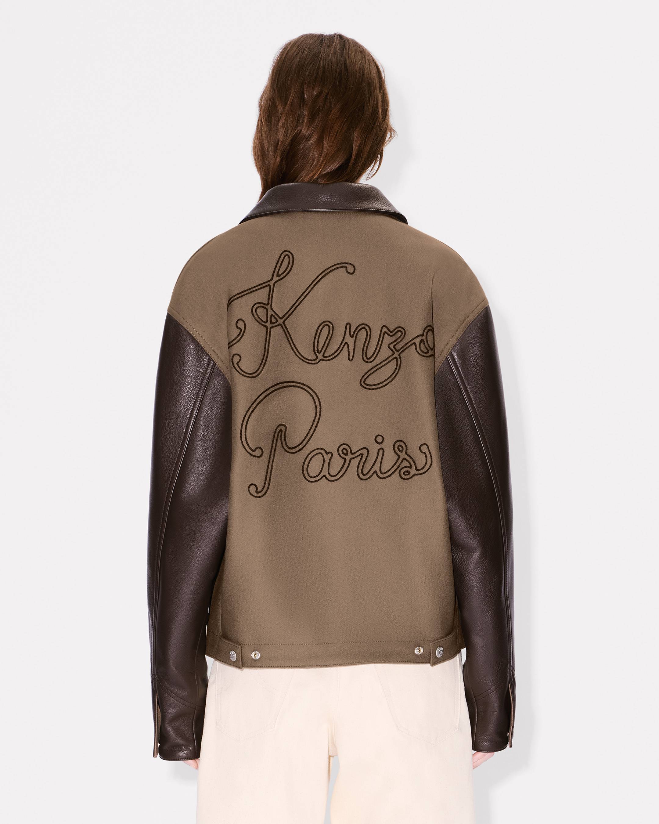 'KENZO Paris Chainstitch' genderless blouson in wool and leather