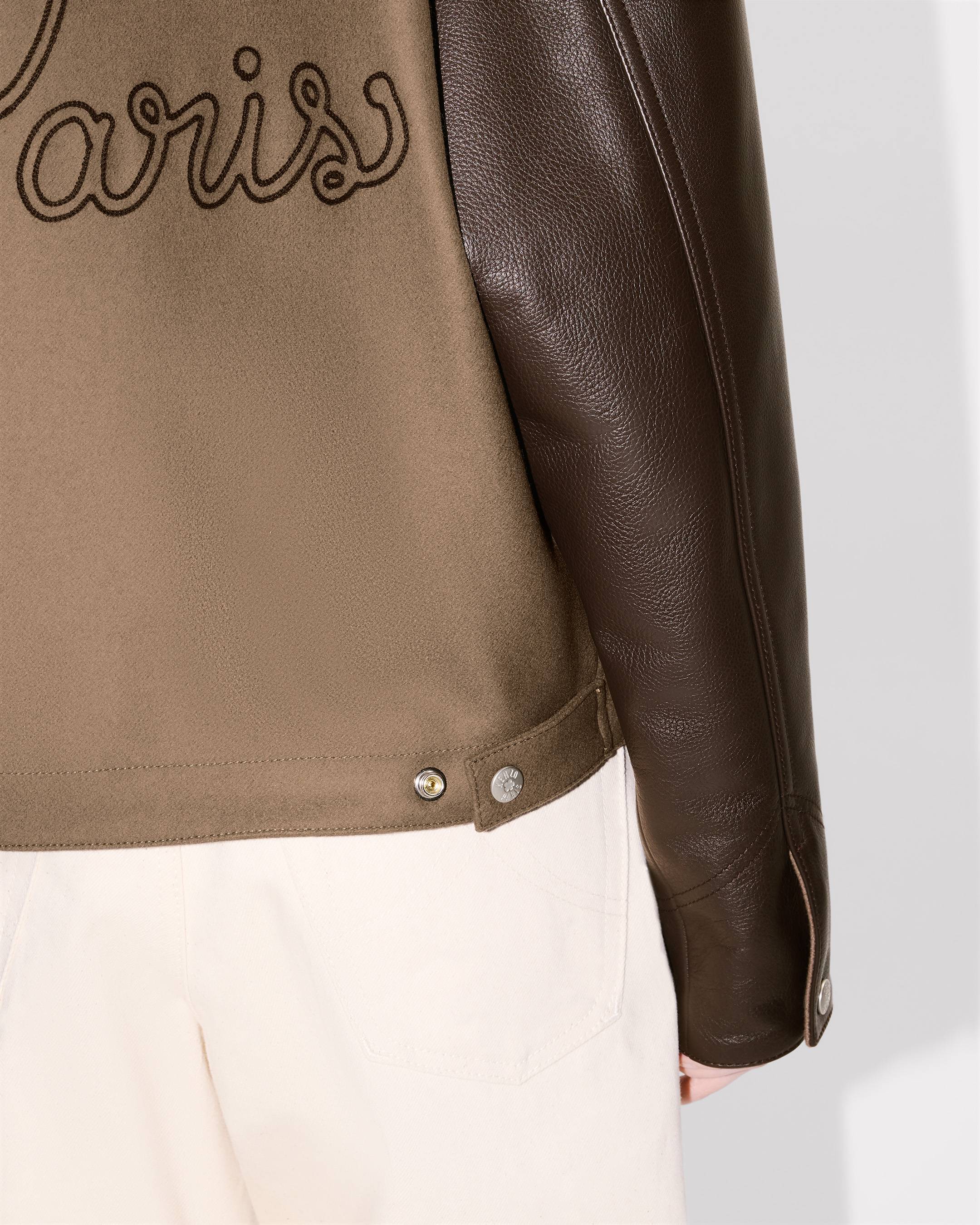 'KENZO Paris Chainstitch' genderless blouson in wool and leather