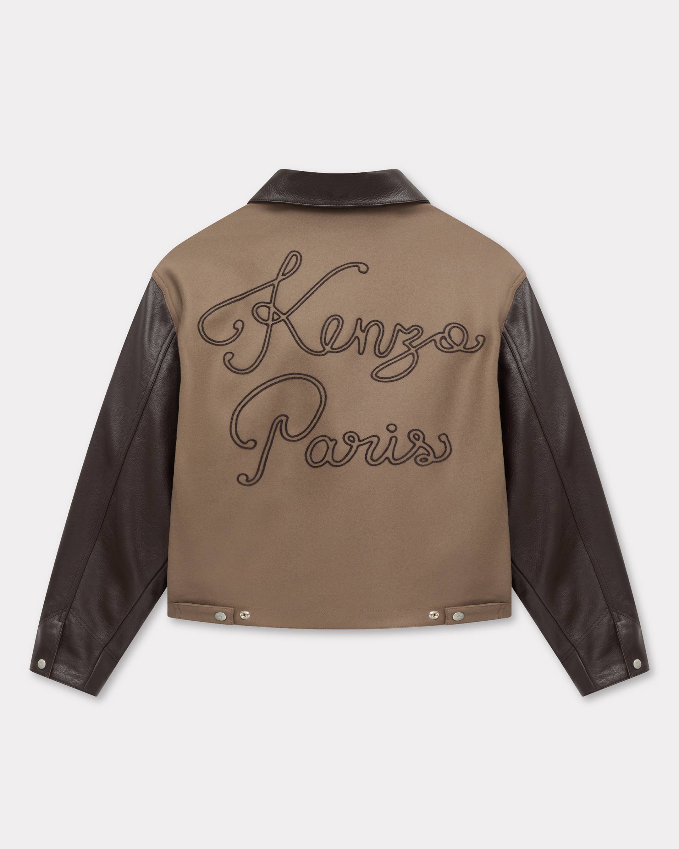 'KENZO Paris Chainstitch' genderless blouson in wool and leather