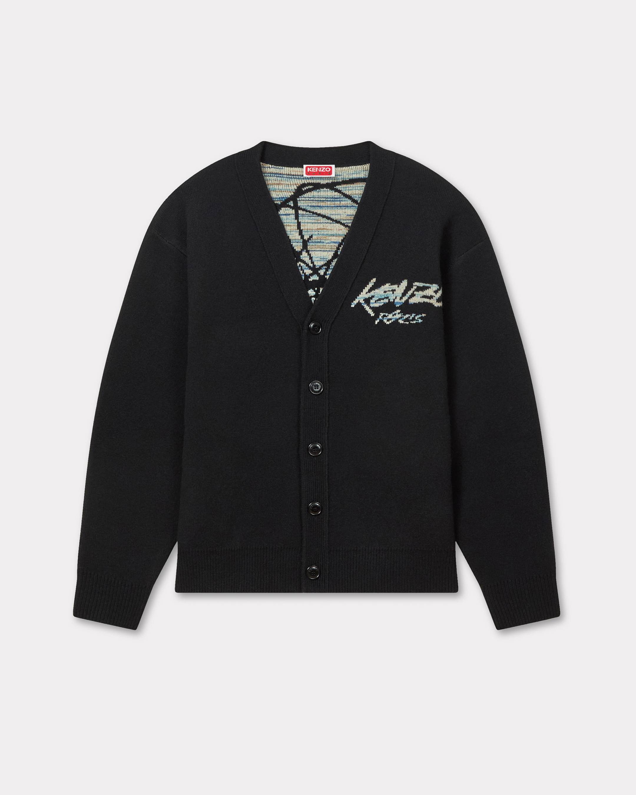 KENZO 'Kenzo x Futura 2000' Genderless Cardigan In Wool Black Unisex - Size M
