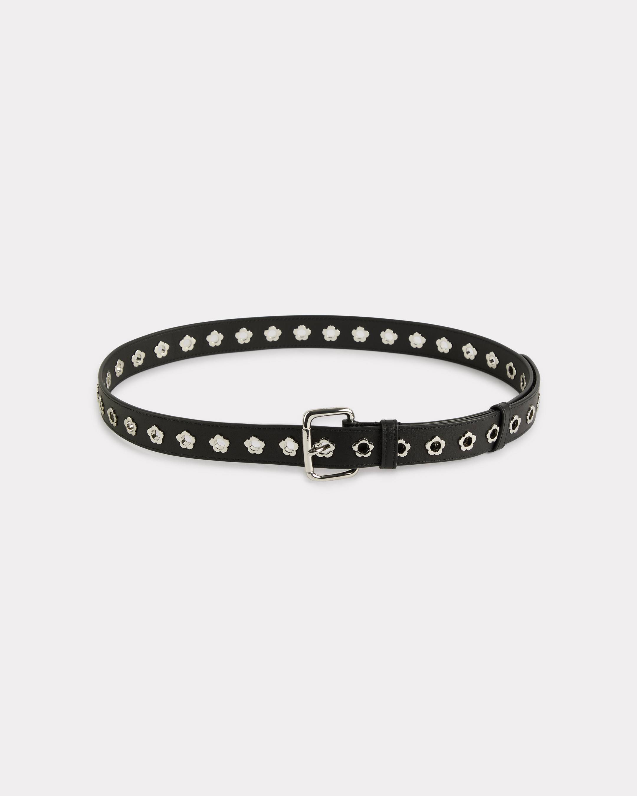 KENZO ' Buckle' Small Belt, Unisex, Black, Size One, Cow Leather