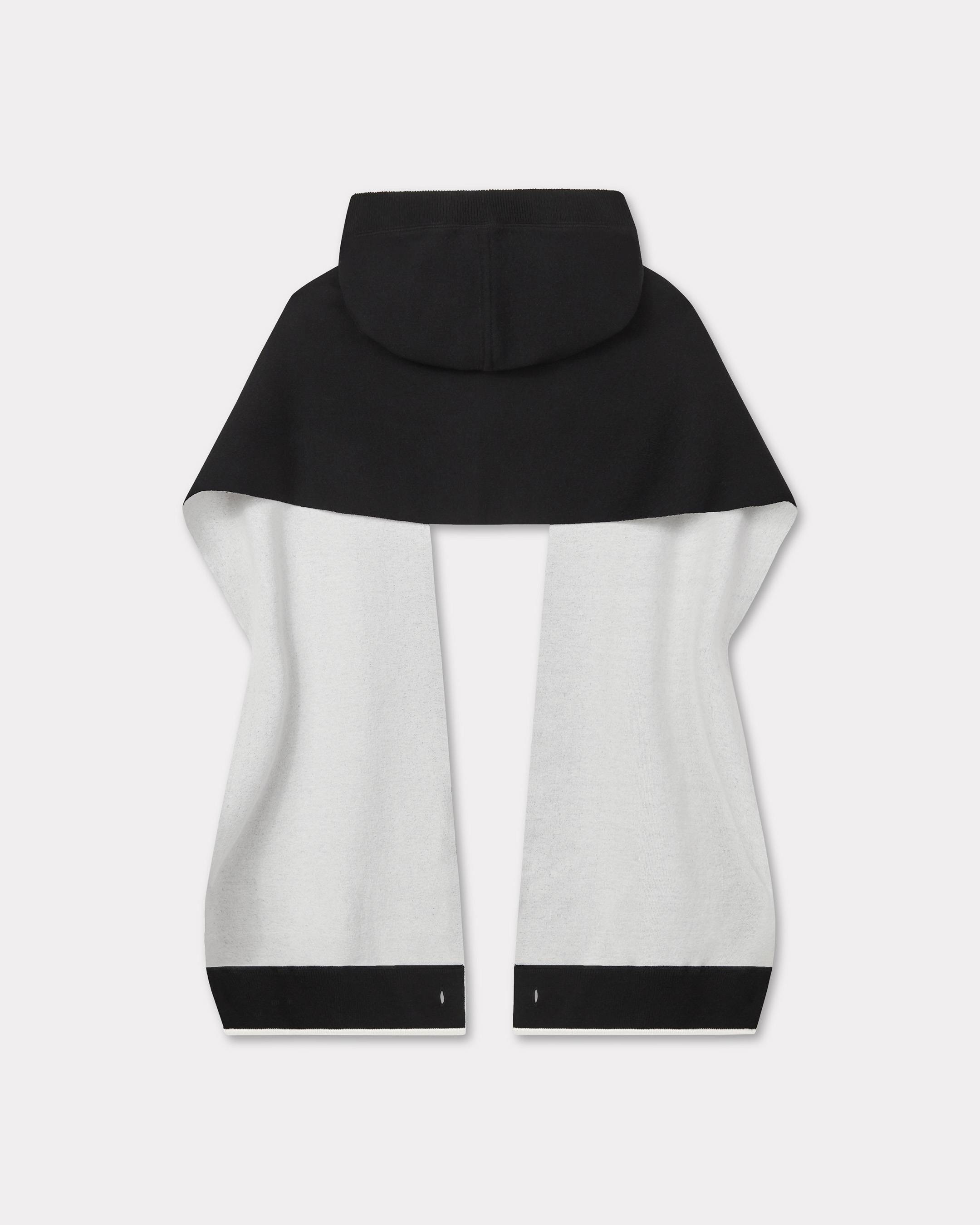 'Boke Flower 2.0' embroidered hooded scarf in wool and cotton