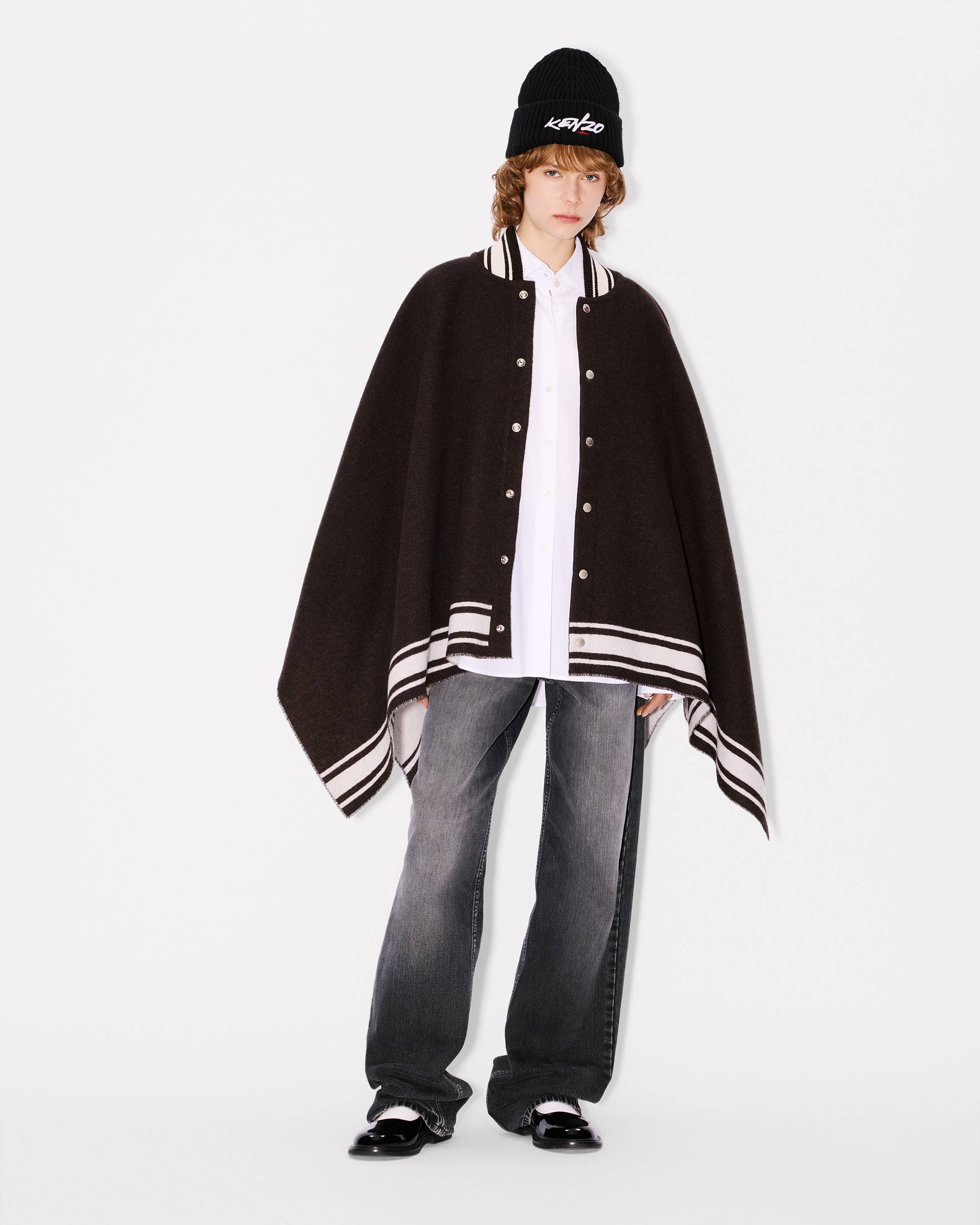 'Kenzo x Futura 2000' poncho in wool