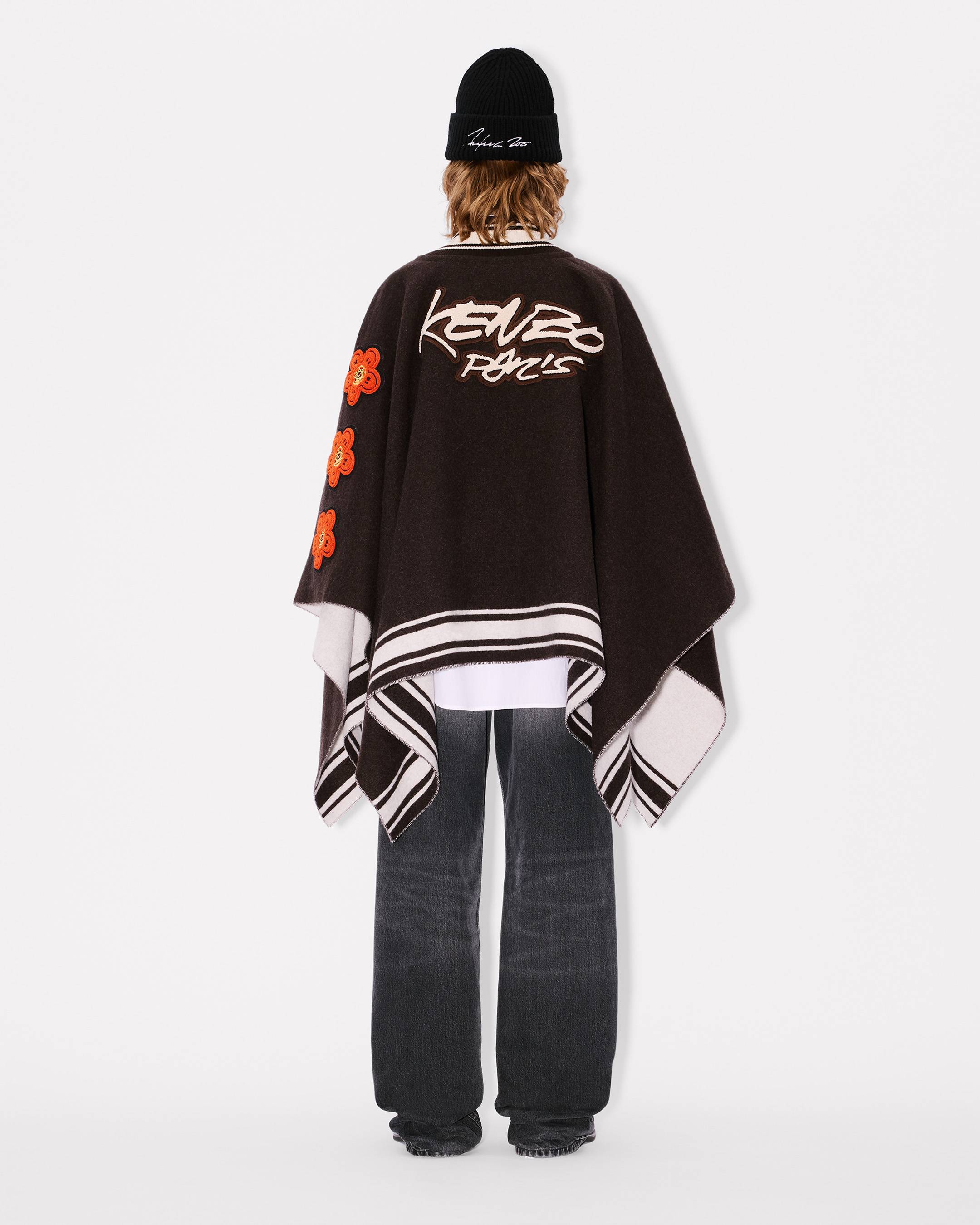'Kenzo x Futura 2000' poncho in wool