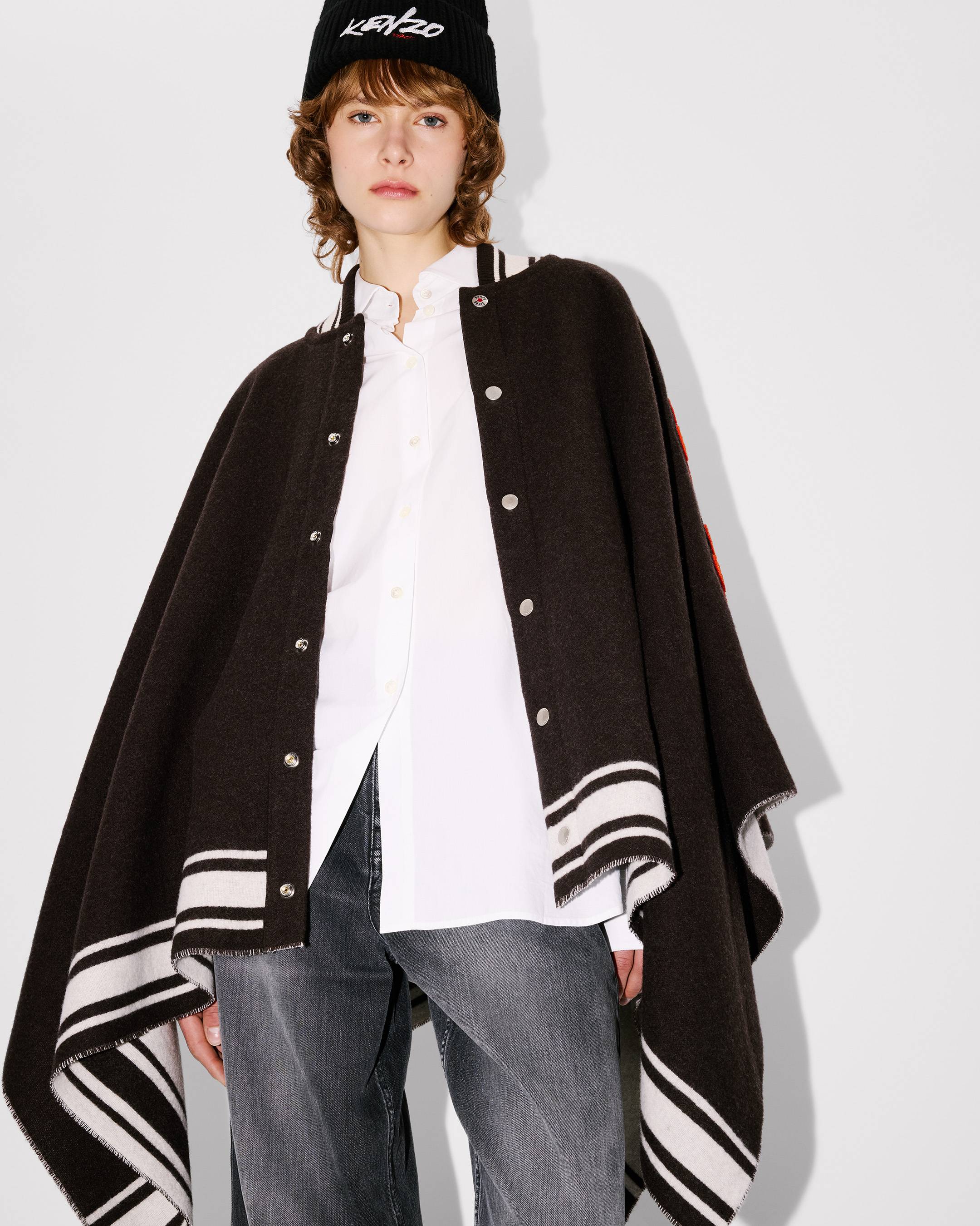 'Kenzo x Futura 2000' poncho in wool