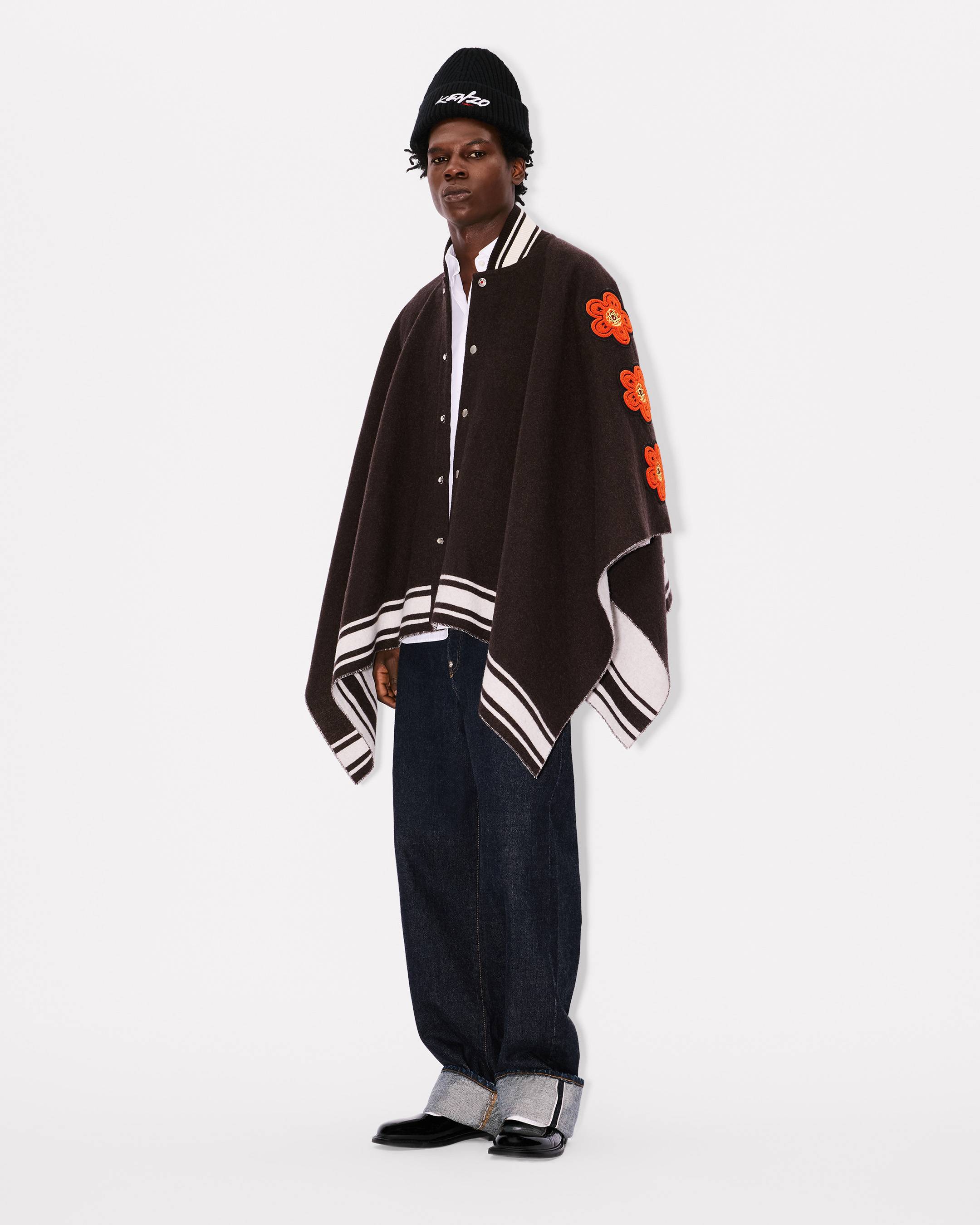 'Kenzo x Futura 2000' poncho in wool