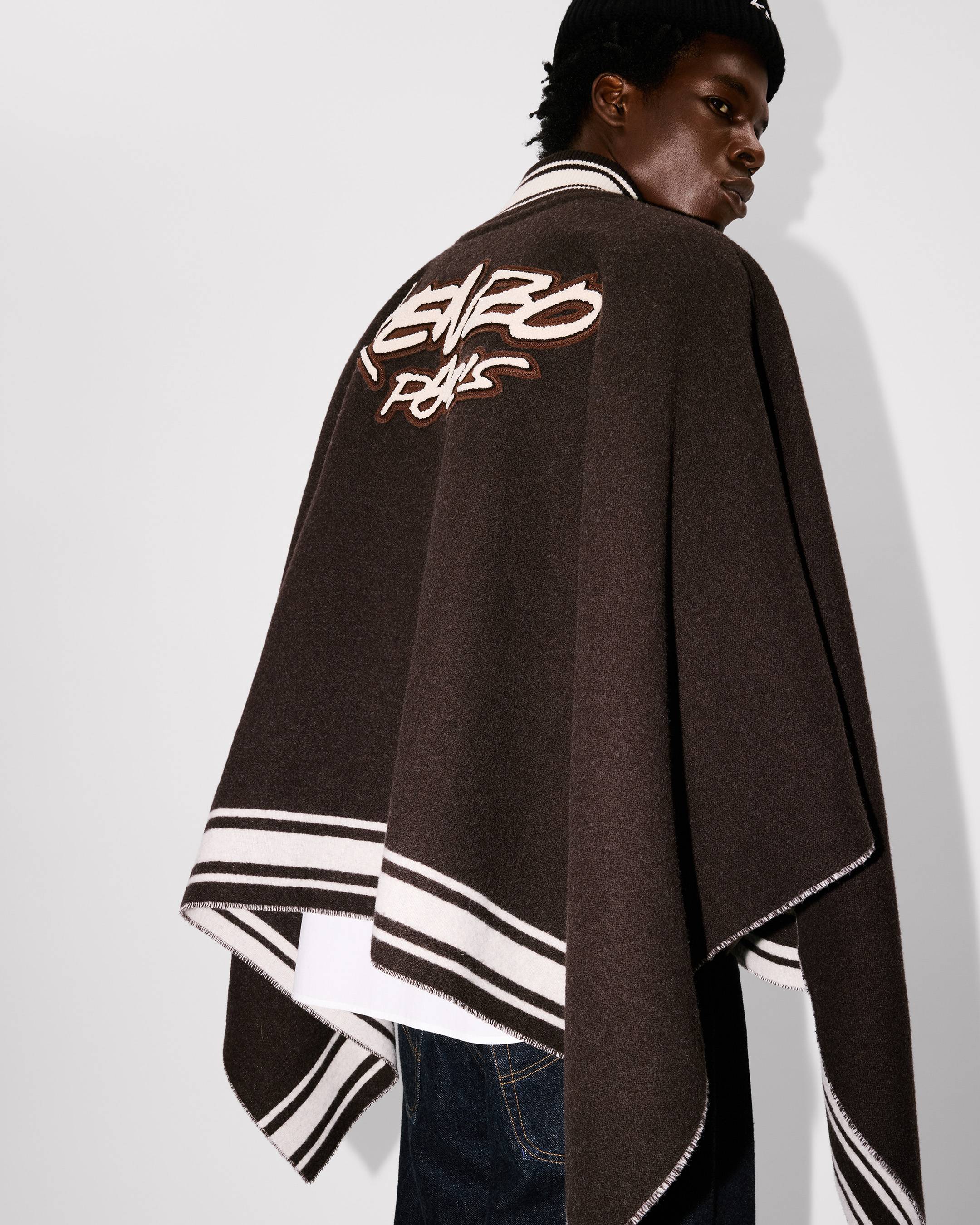 'Kenzo x Futura 2000' poncho in wool
