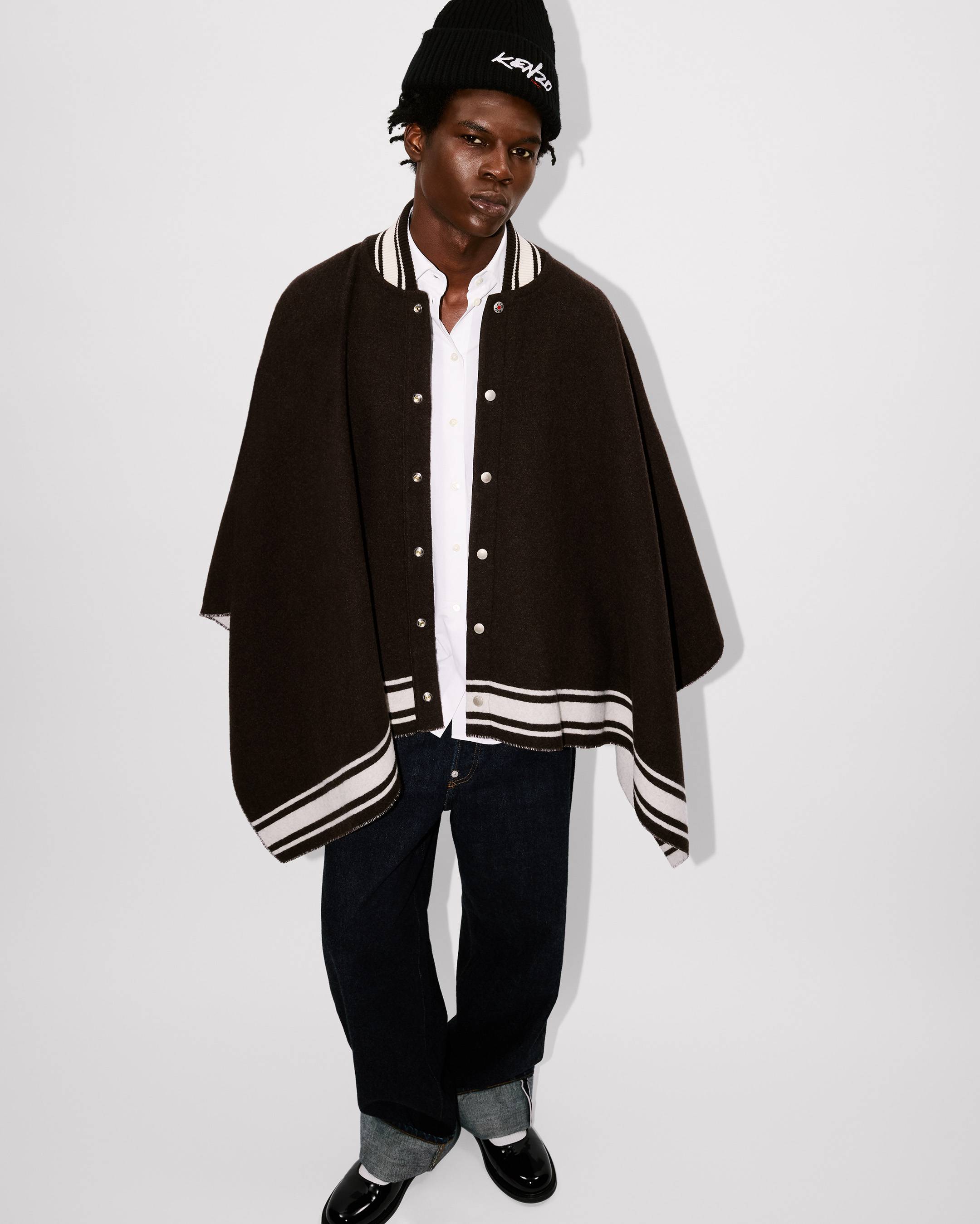 'Kenzo x Futura 2000' poncho in wool