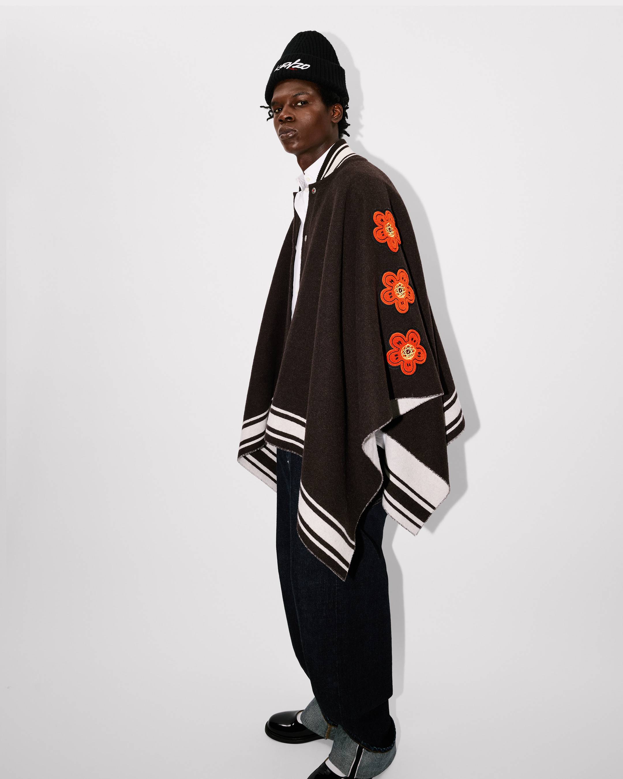 'Kenzo x Futura 2000' poncho in wool