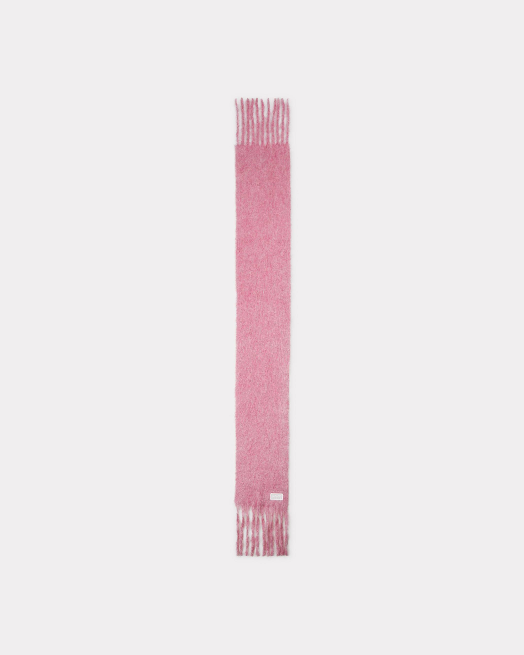 Long fringed scarf in mohair