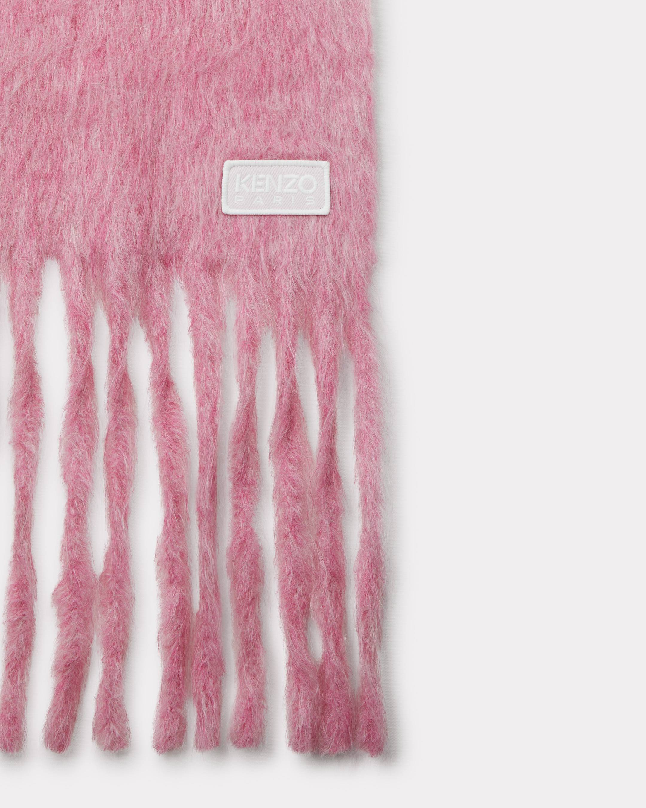 Long fringed scarf in mohair
