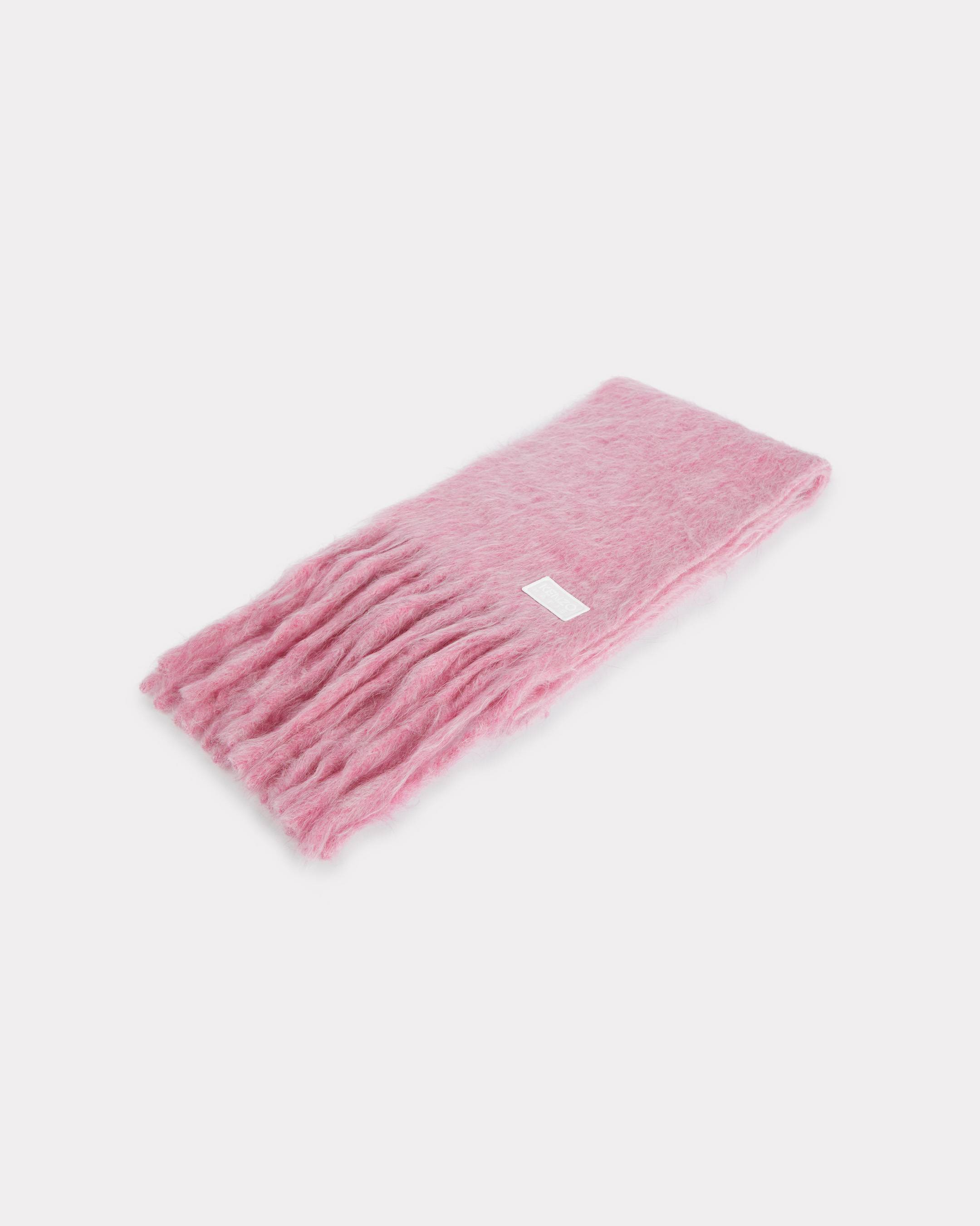Long fringed scarf in mohair