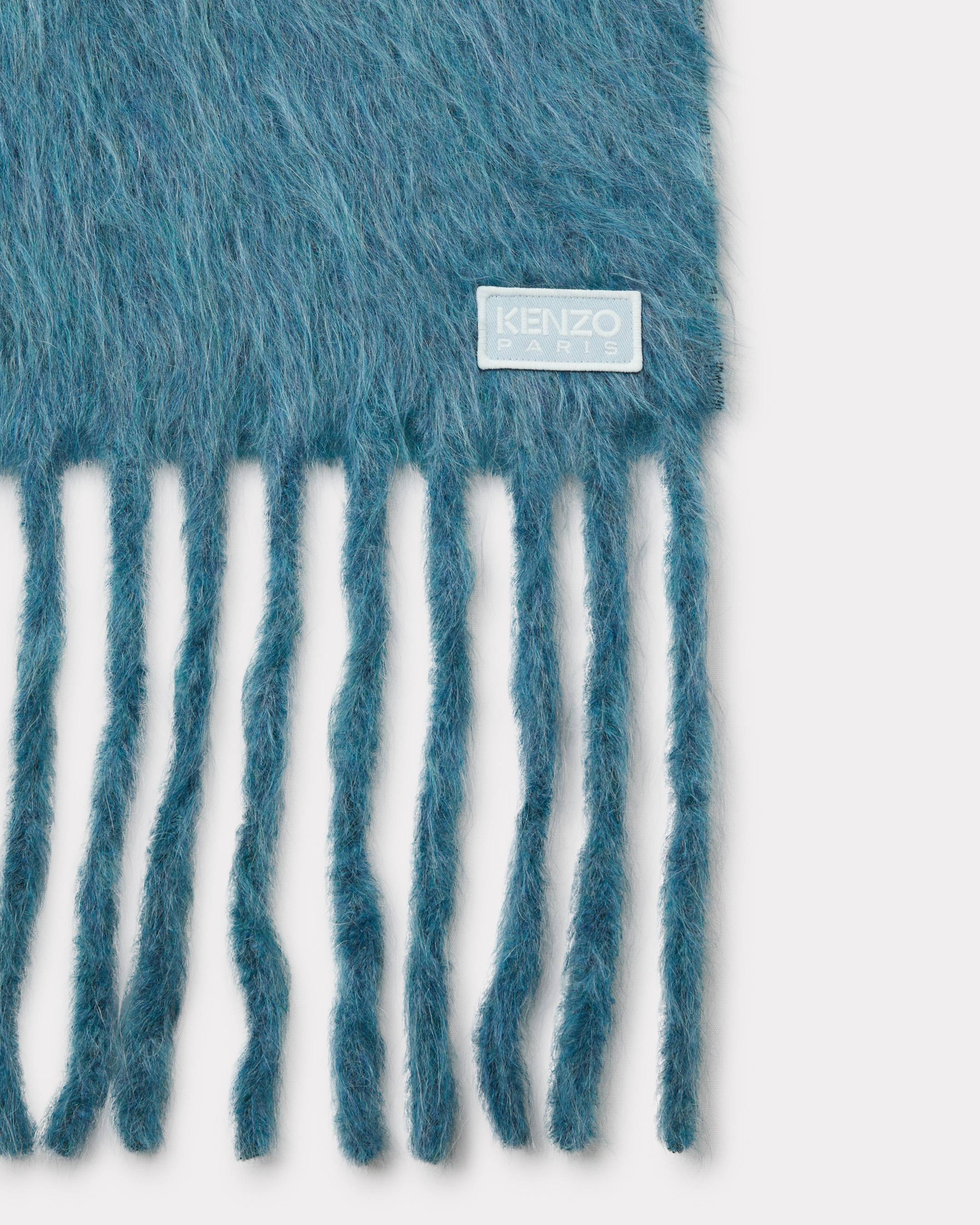 Long fringed scarf in mohair