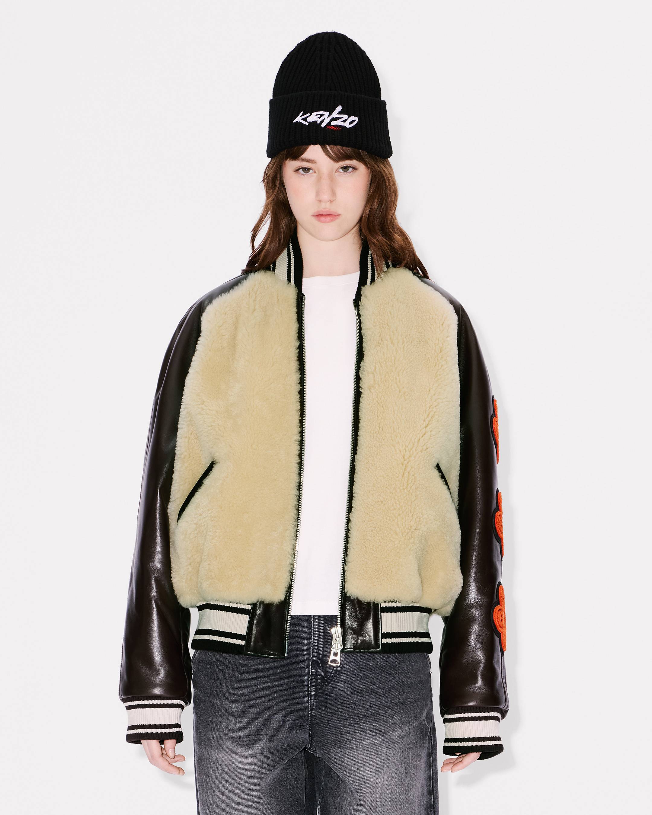 'Kenzo x Futura 2000' genderless shearling varsity
