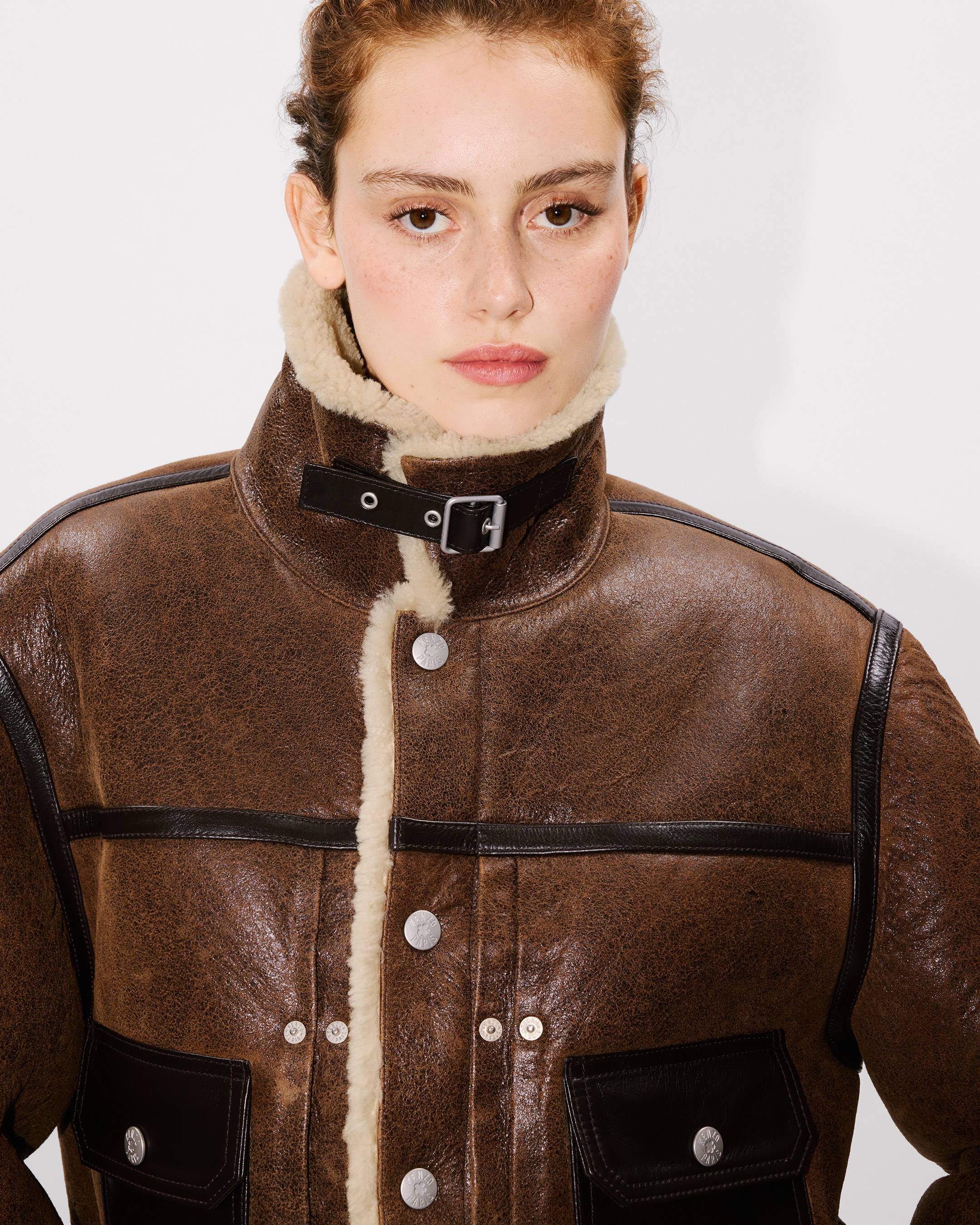 Genderless shearling trucket jacket