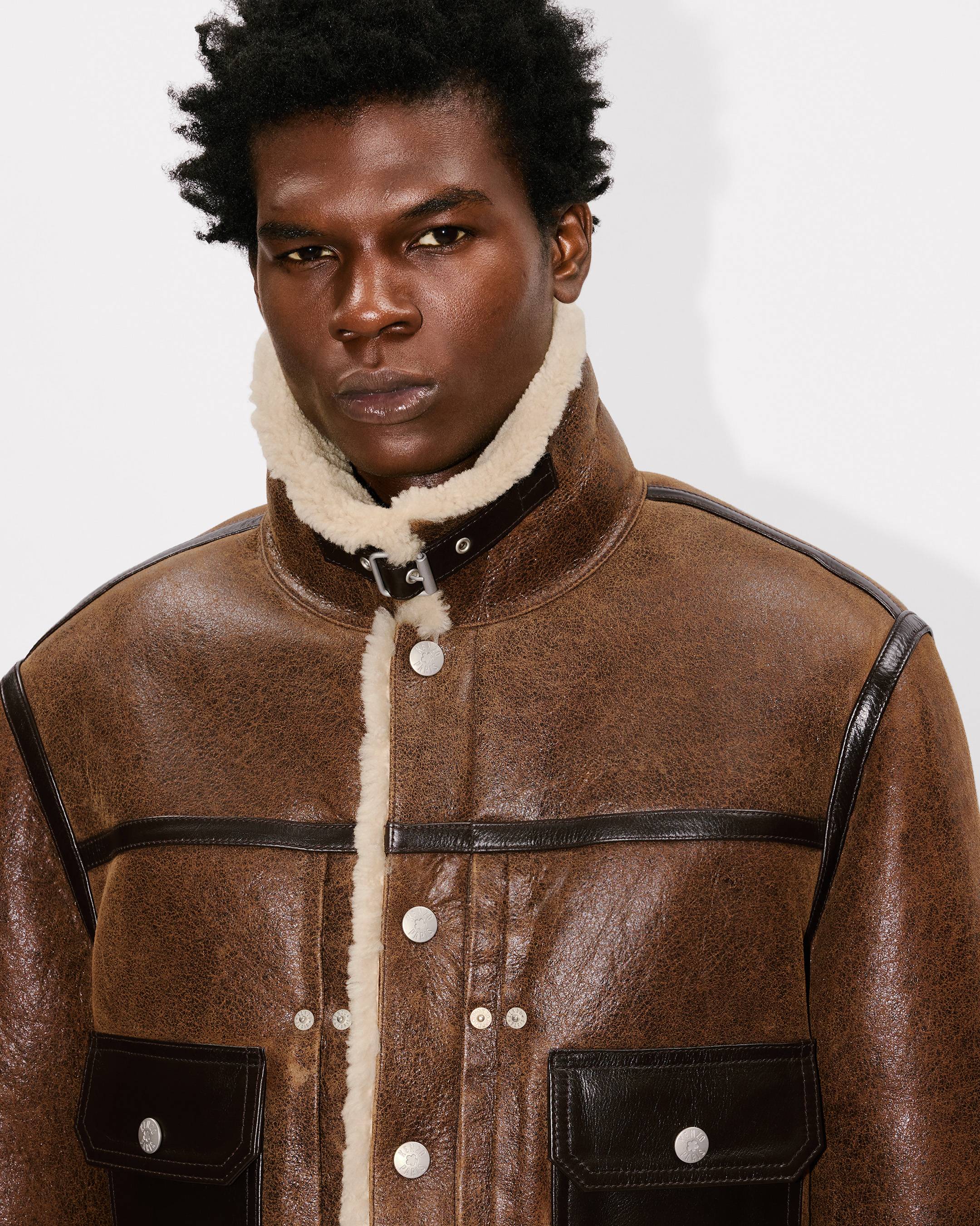 Genderless shearling trucket jacket