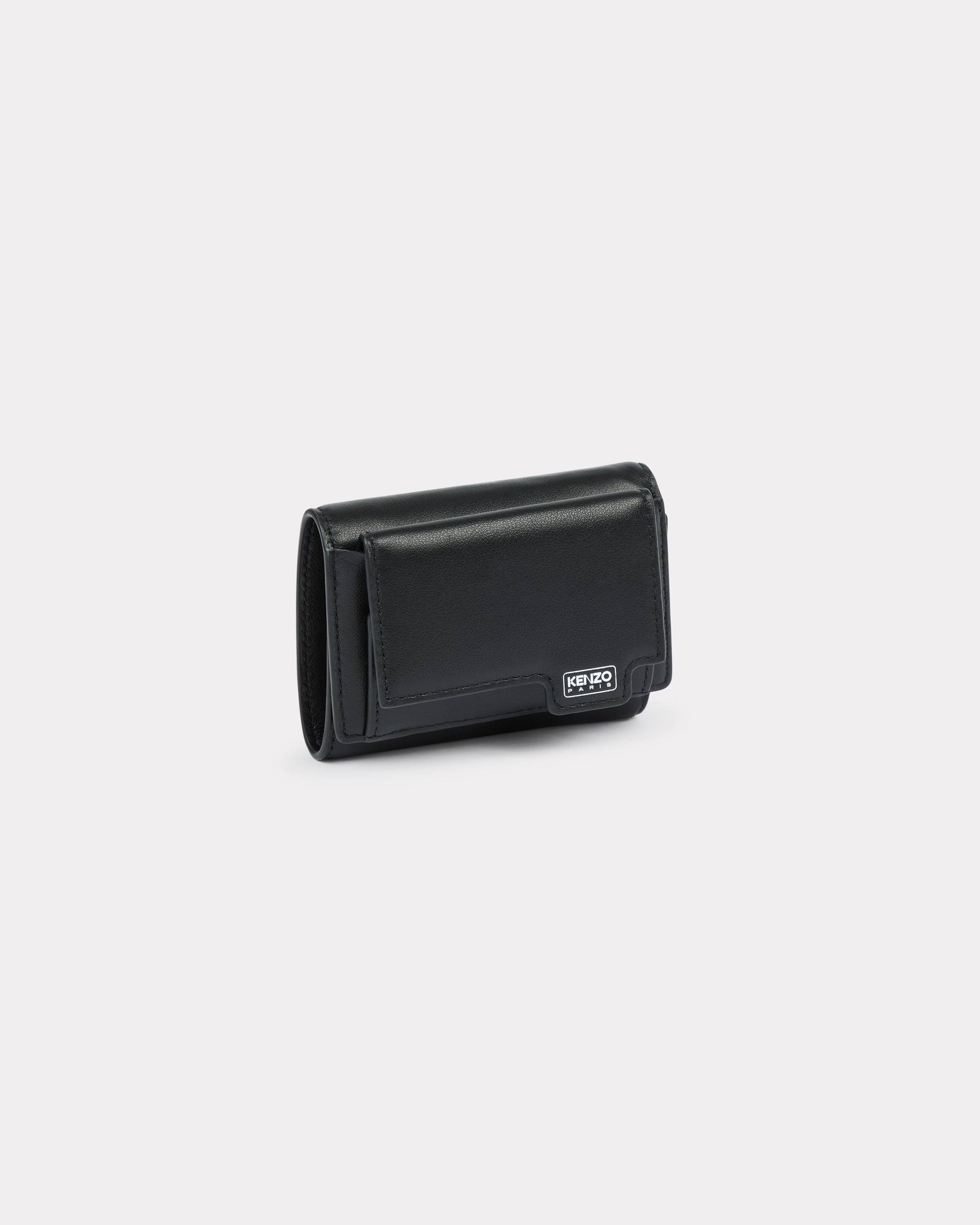 KENZO 'Kenzo Tab' Trifold Wallet In Leather Black- Mens - One Size