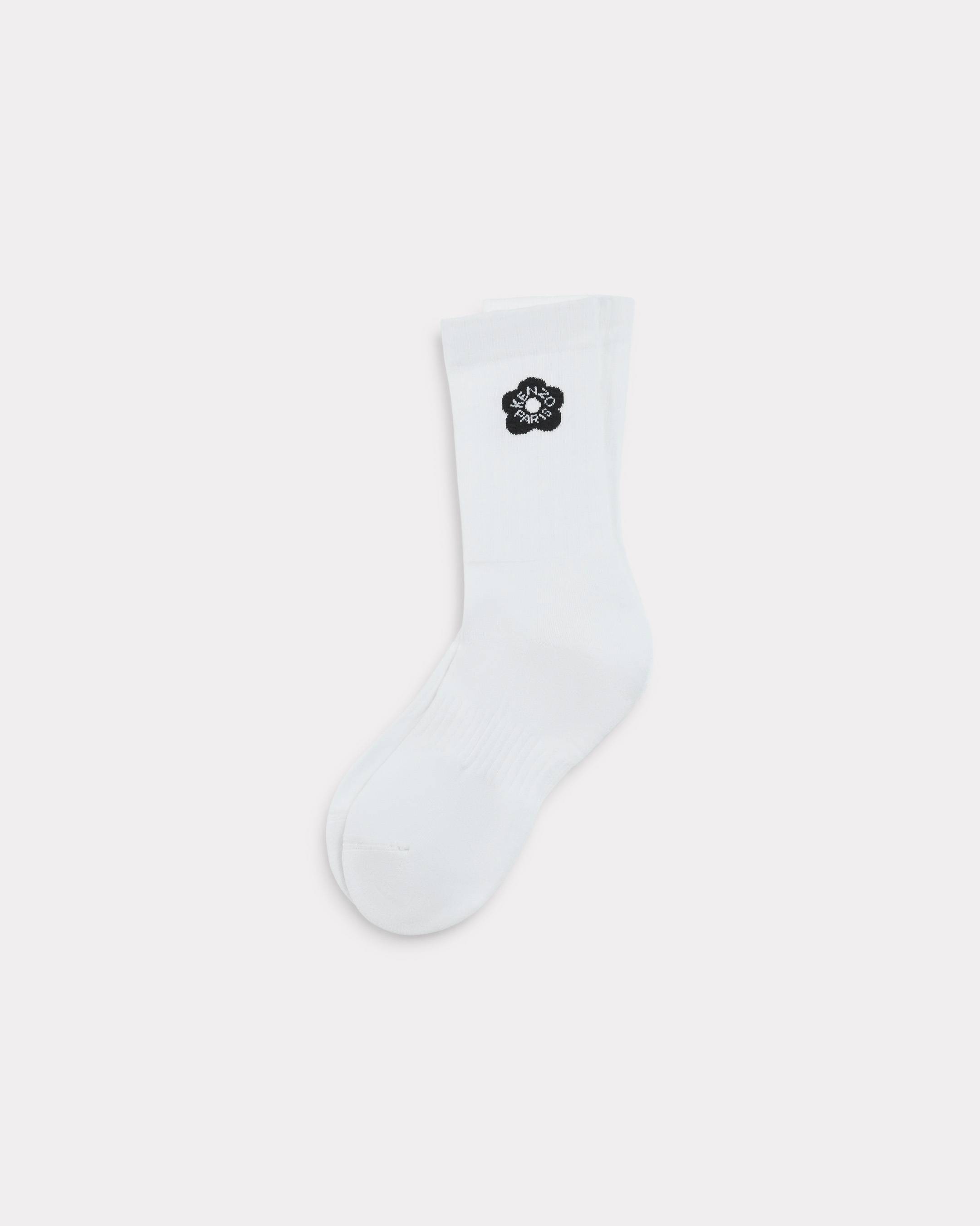 KENZO 'Boke Flower 2.0' Rib Socks In Cotton, Off White, - Mens, 39-41